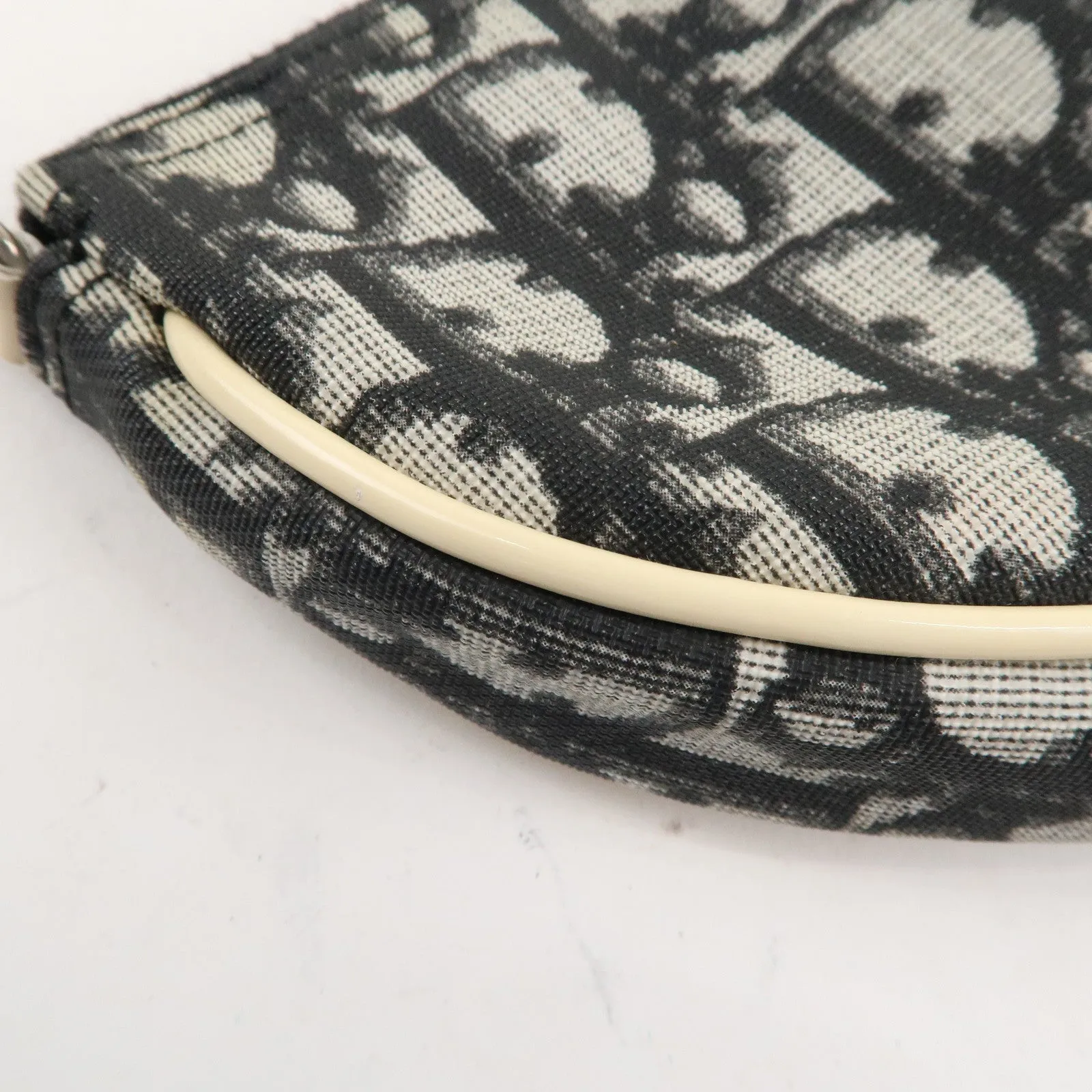 Christian Dior Trotter Saddle Bag PVC Leather Hand Bag CR1021