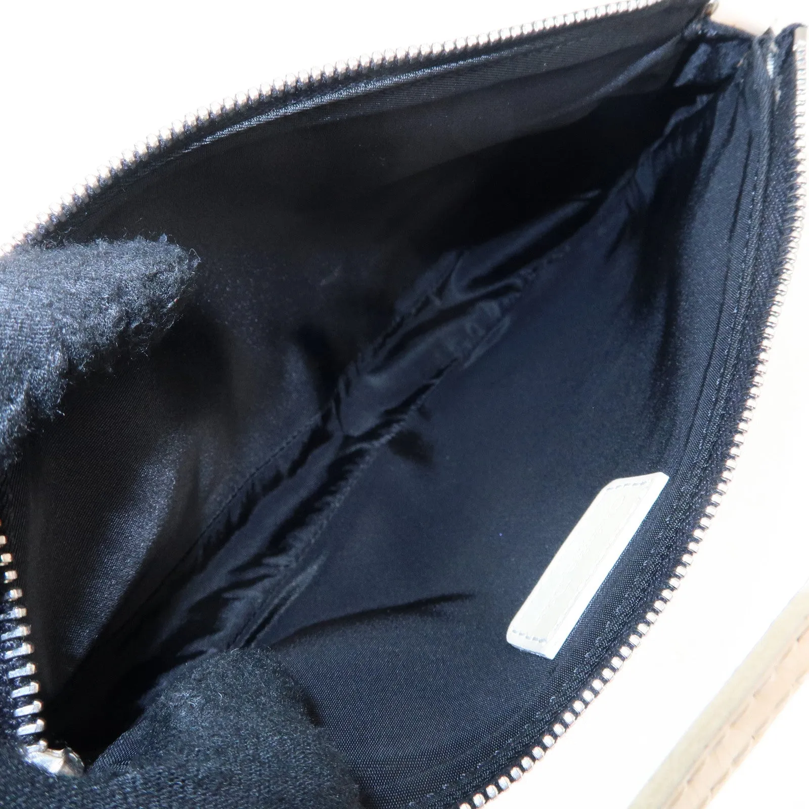 Christian Dior Trotter Saddle Bag PVC Leather Hand Bag CR1021