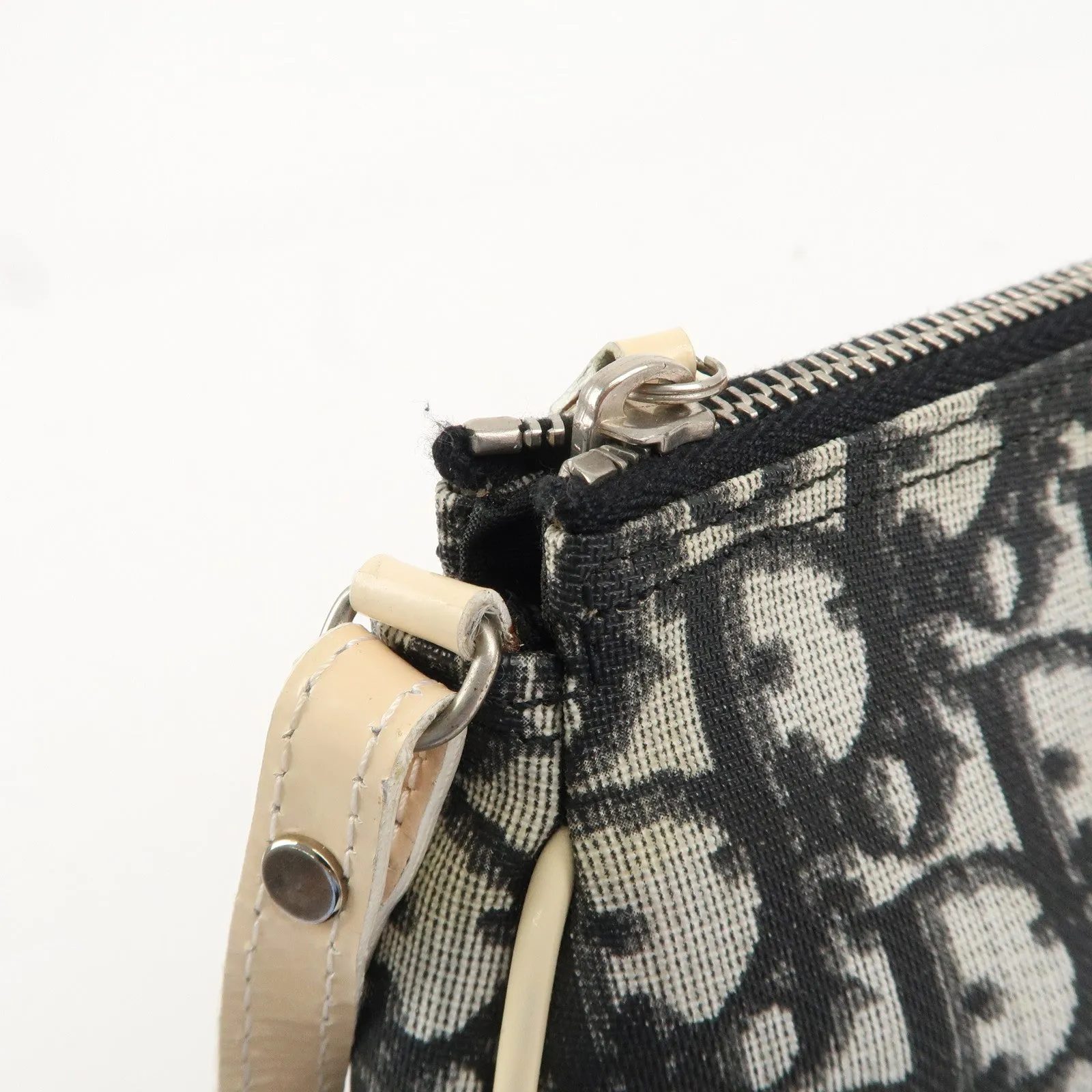 Christian Dior Trotter Saddle Bag PVC Leather Hand Bag CR1021