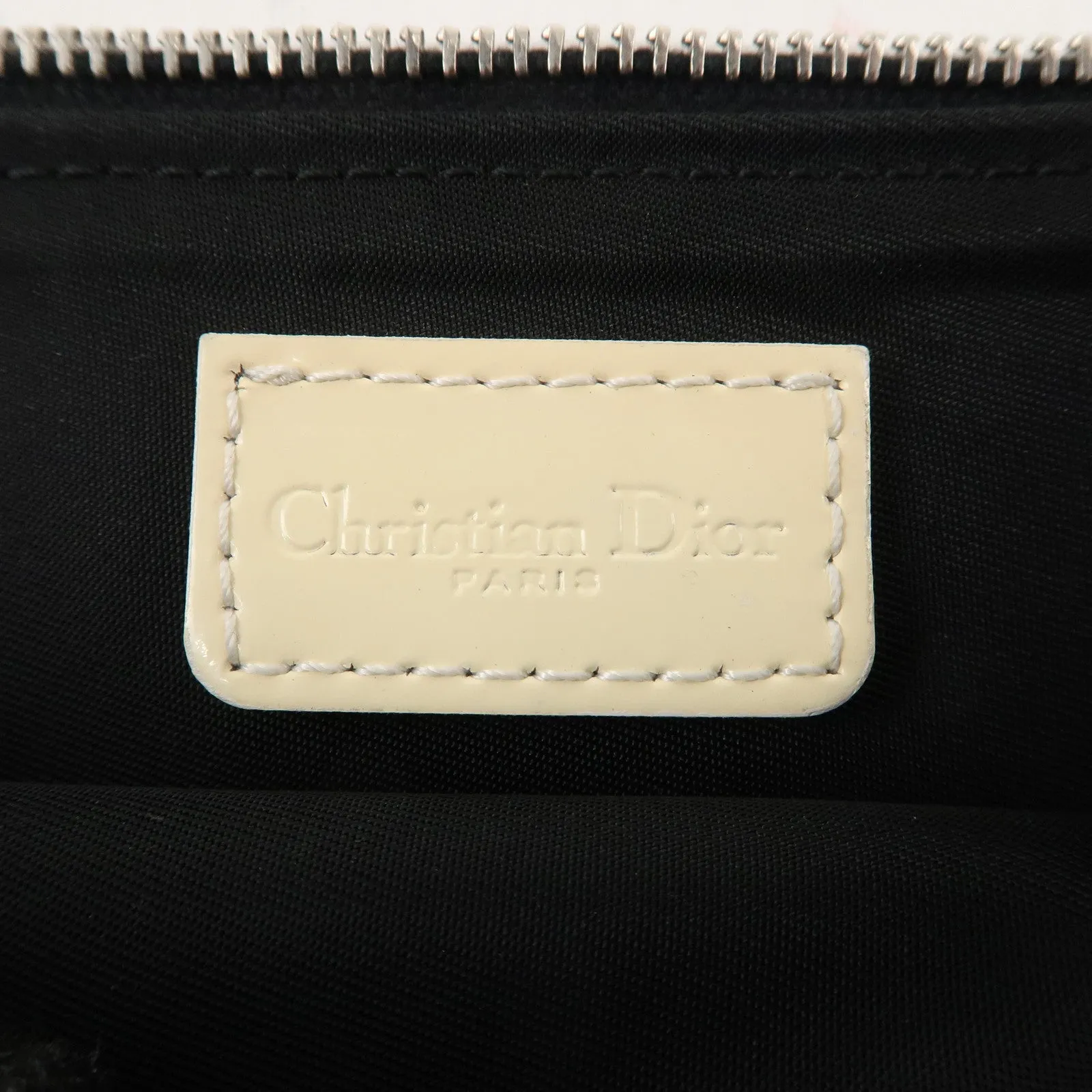 Christian Dior Trotter Saddle Bag PVC Leather Hand Bag CR1021