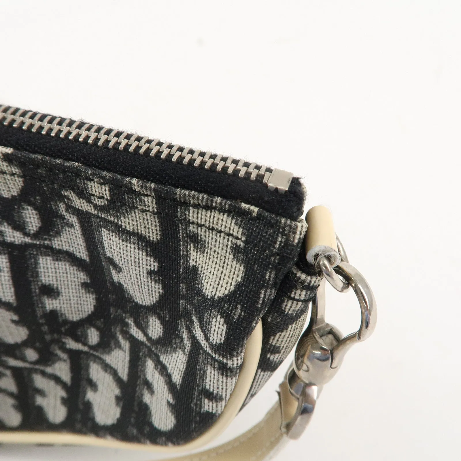 Christian Dior Trotter Saddle Bag PVC Leather Hand Bag CR1021