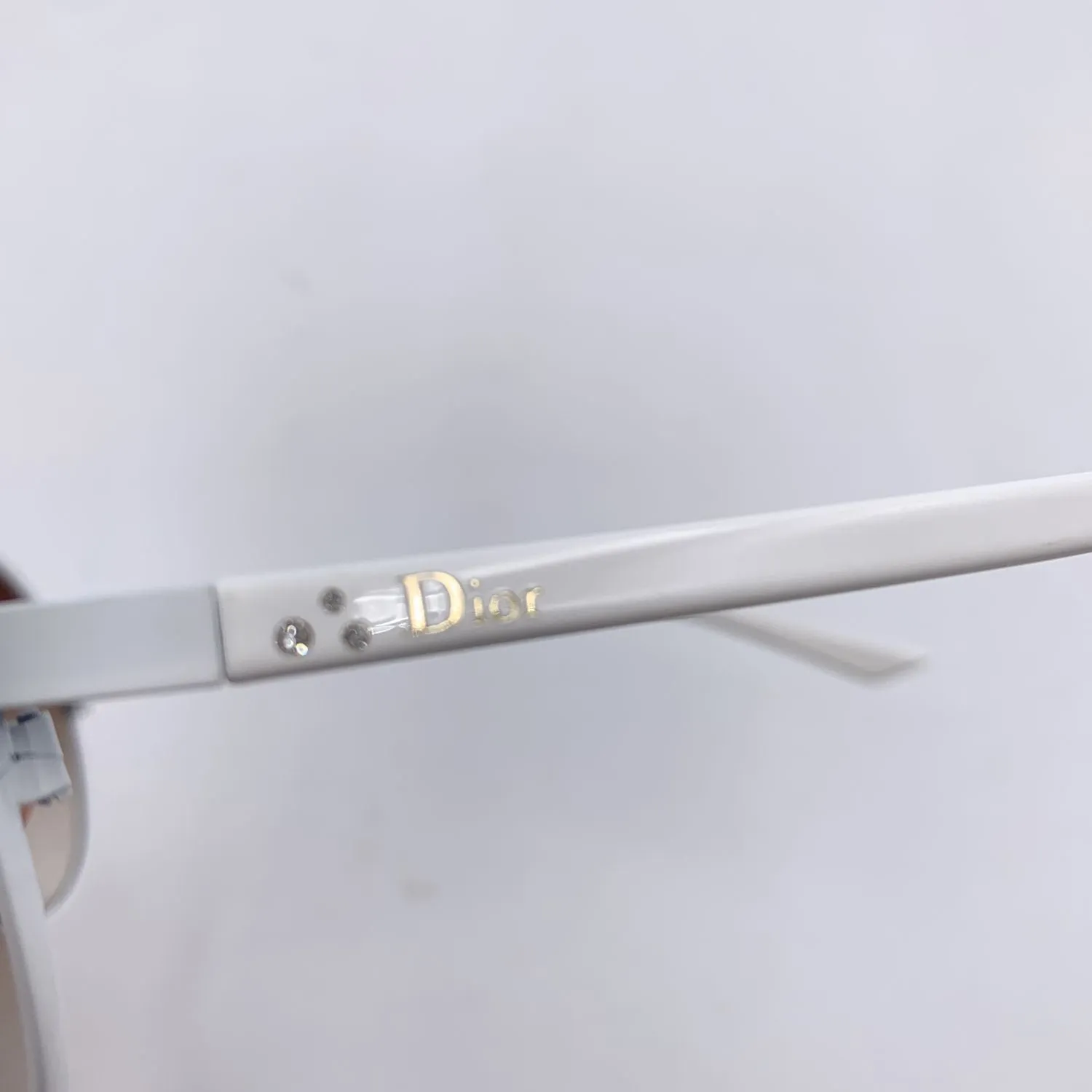 CHRISTIAN DIOR Vintage White Aviator Ladybug Tiny Osir 5 Sunglasses
