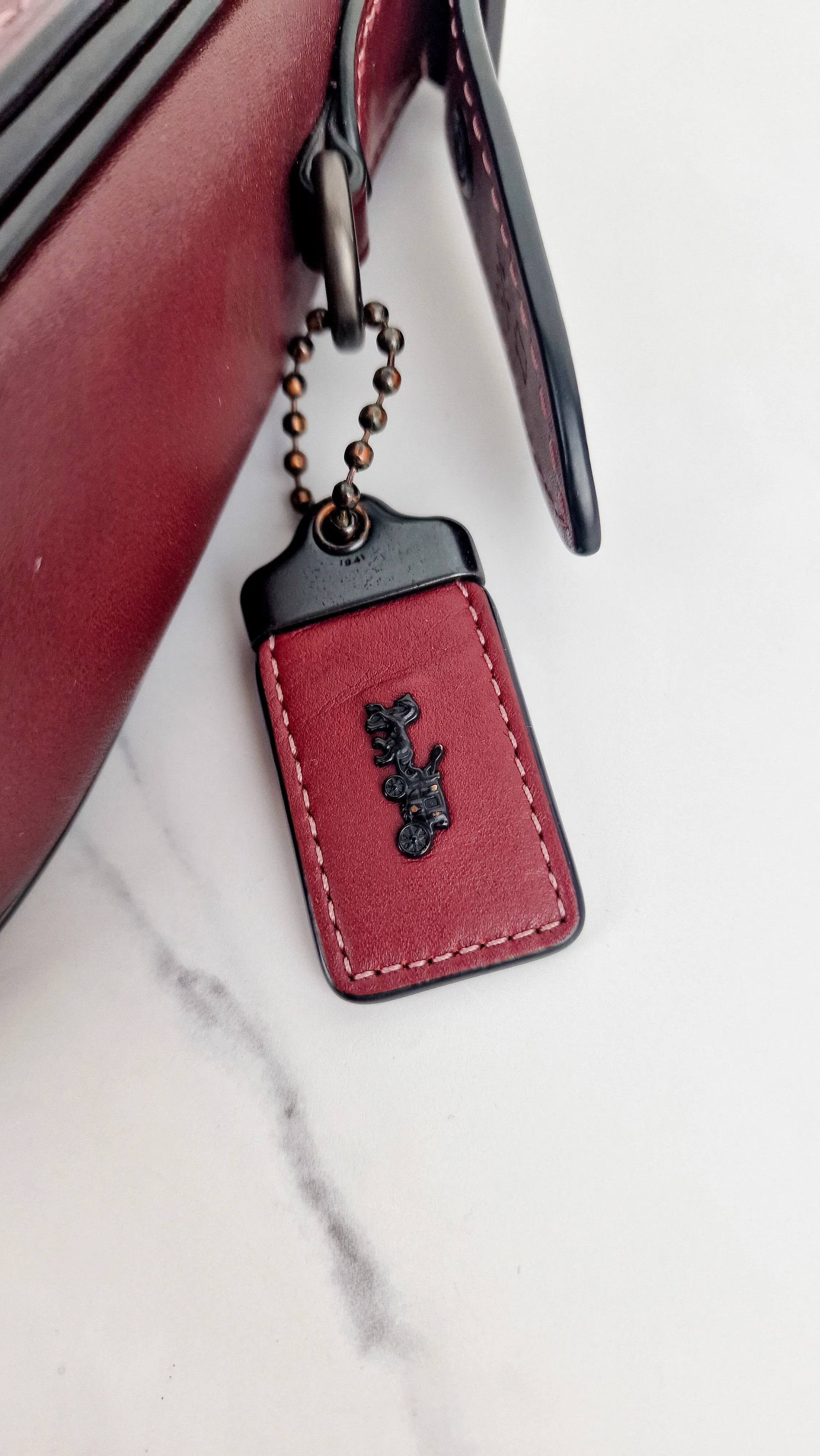 Coach 1941 Saddle 23 Bag in Burgundy Smooth Leather - Crossbody Shoulder Bag Red - Coach 55036