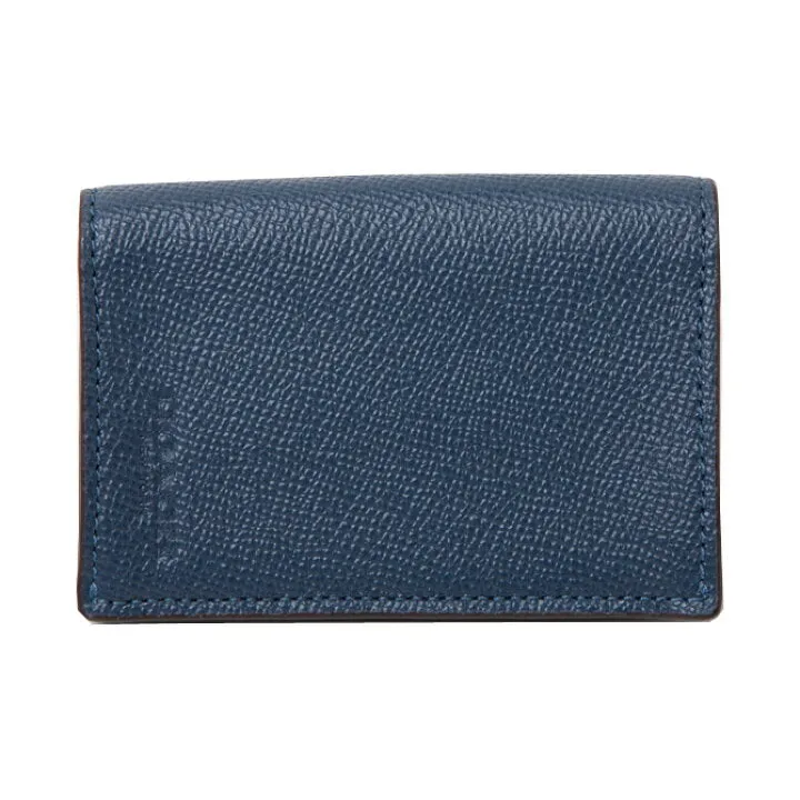 Coach Bifold Card Case In Crossgrain Leather Dark Denim F86763 DDE
