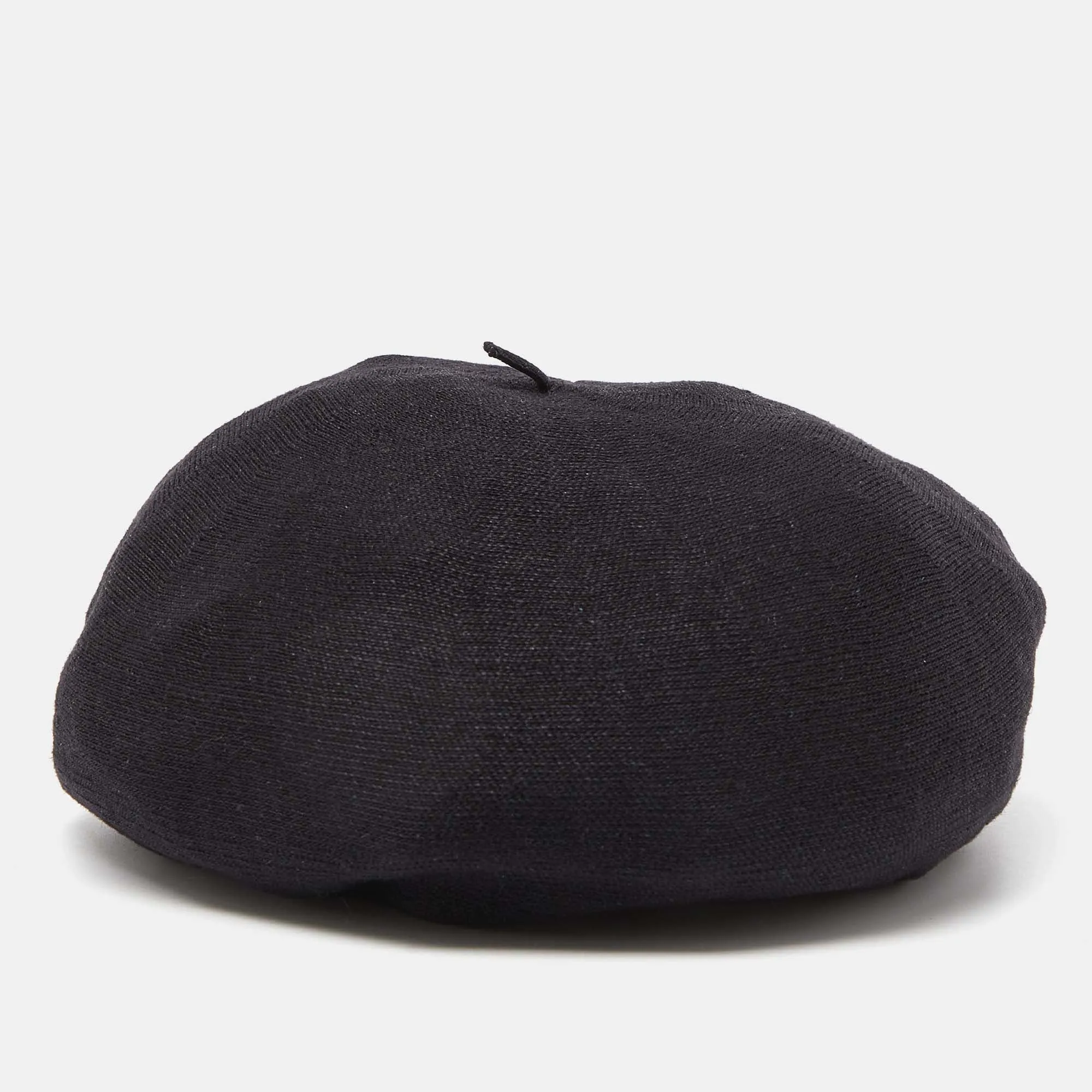 DIOR Black Logo Detail Linen Beret Hat