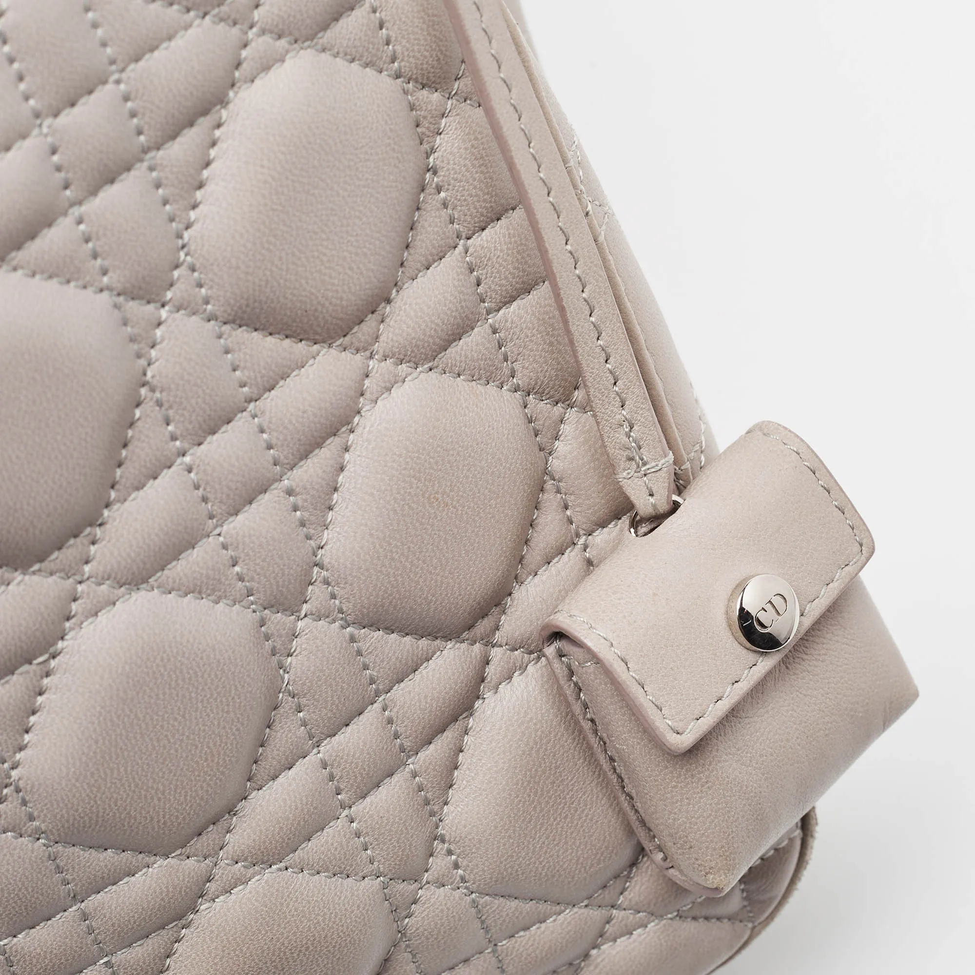 DIOR Grey Cannage Leather Large Miss  Shoulder Bag