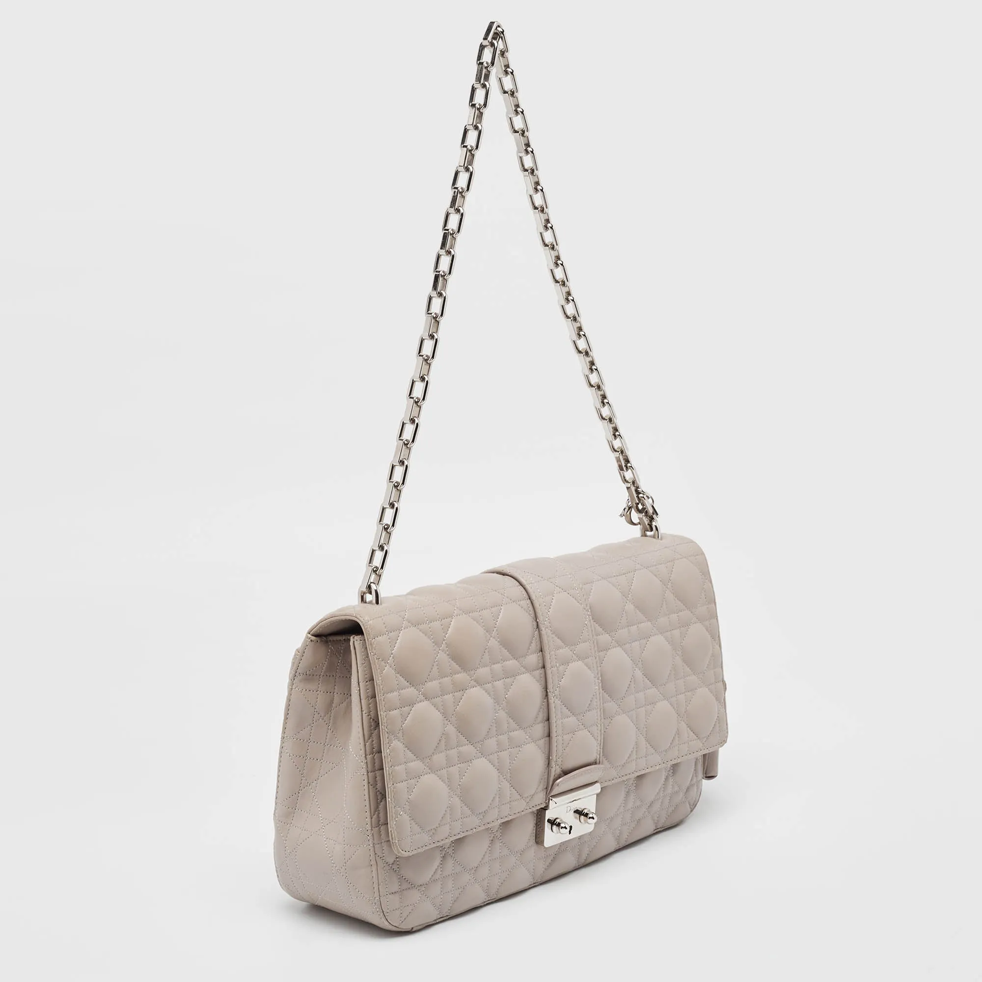 DIOR Grey Cannage Leather Large Miss  Shoulder Bag