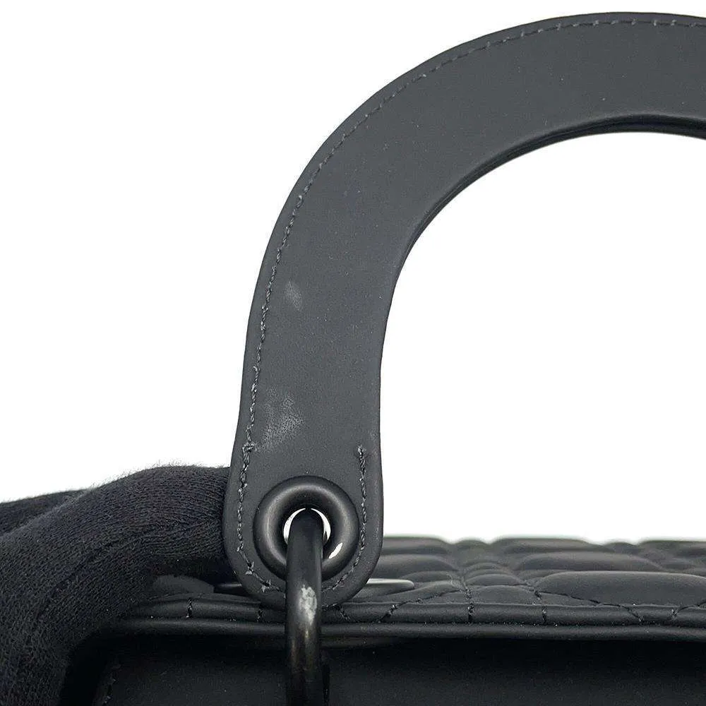 Dior Lady Dior Cannage Black M0538SLOI_M989 Ultra Matt Calf Leather Skin Size Small
