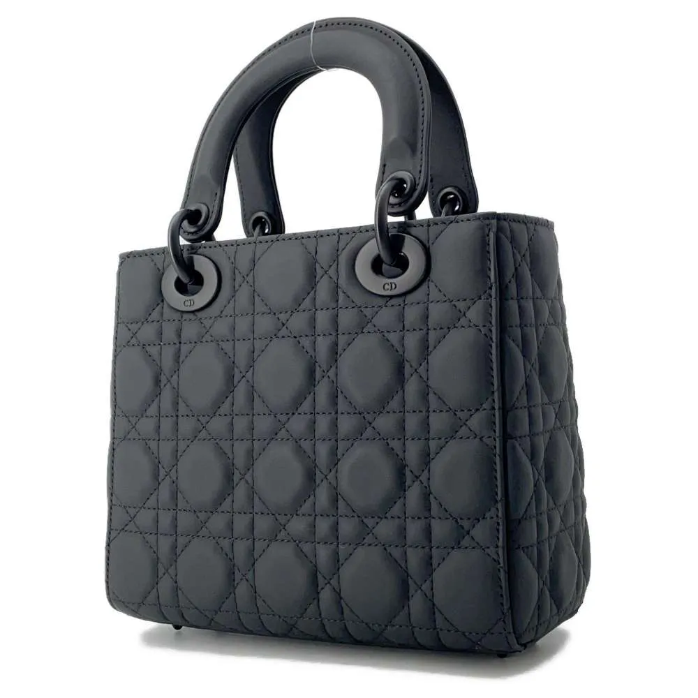 Dior Lady Dior Cannage Black M0538SLOI_M989 Ultra Matt Calf Leather Skin Size Small