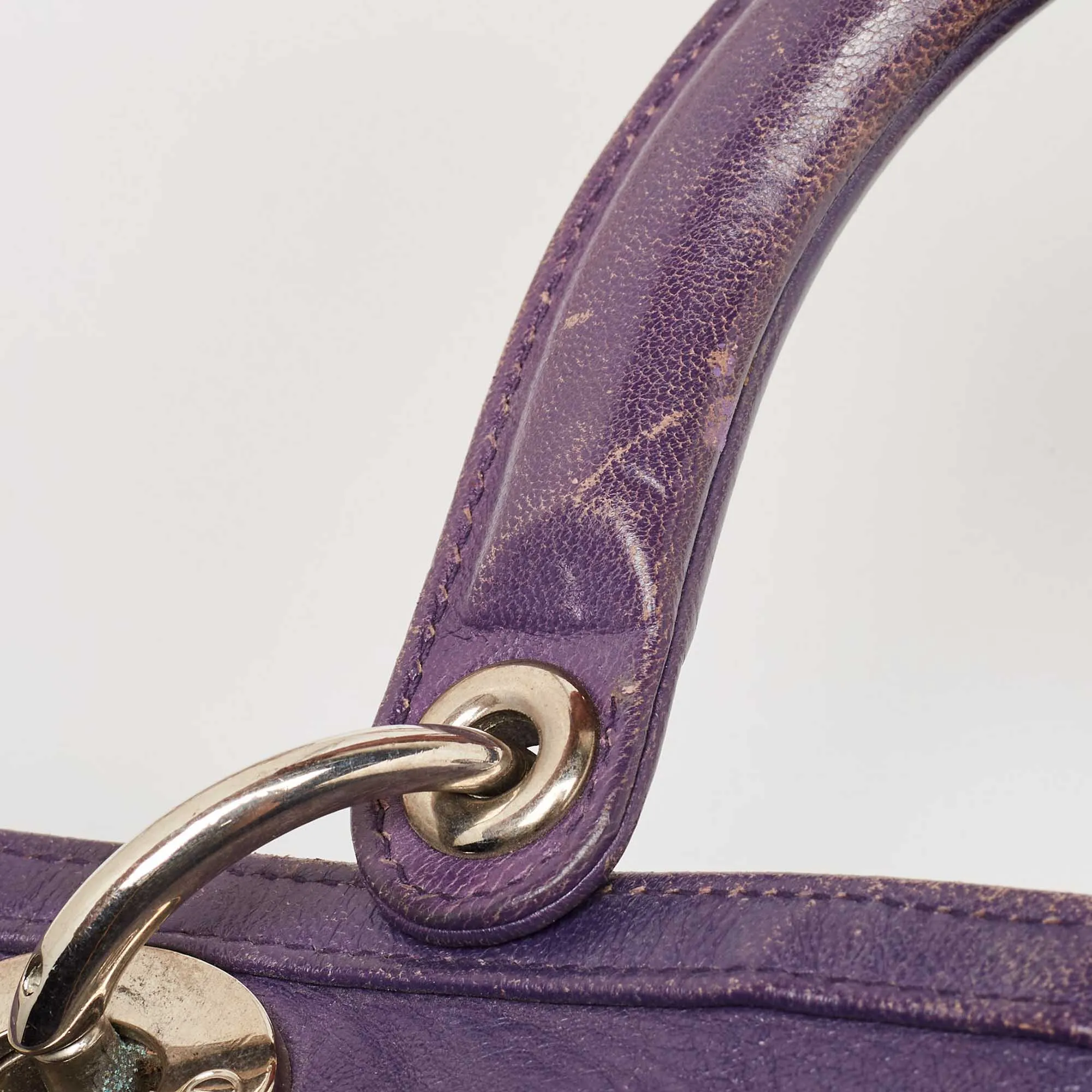 DIOR Purple Cannage Leather Granville Tote