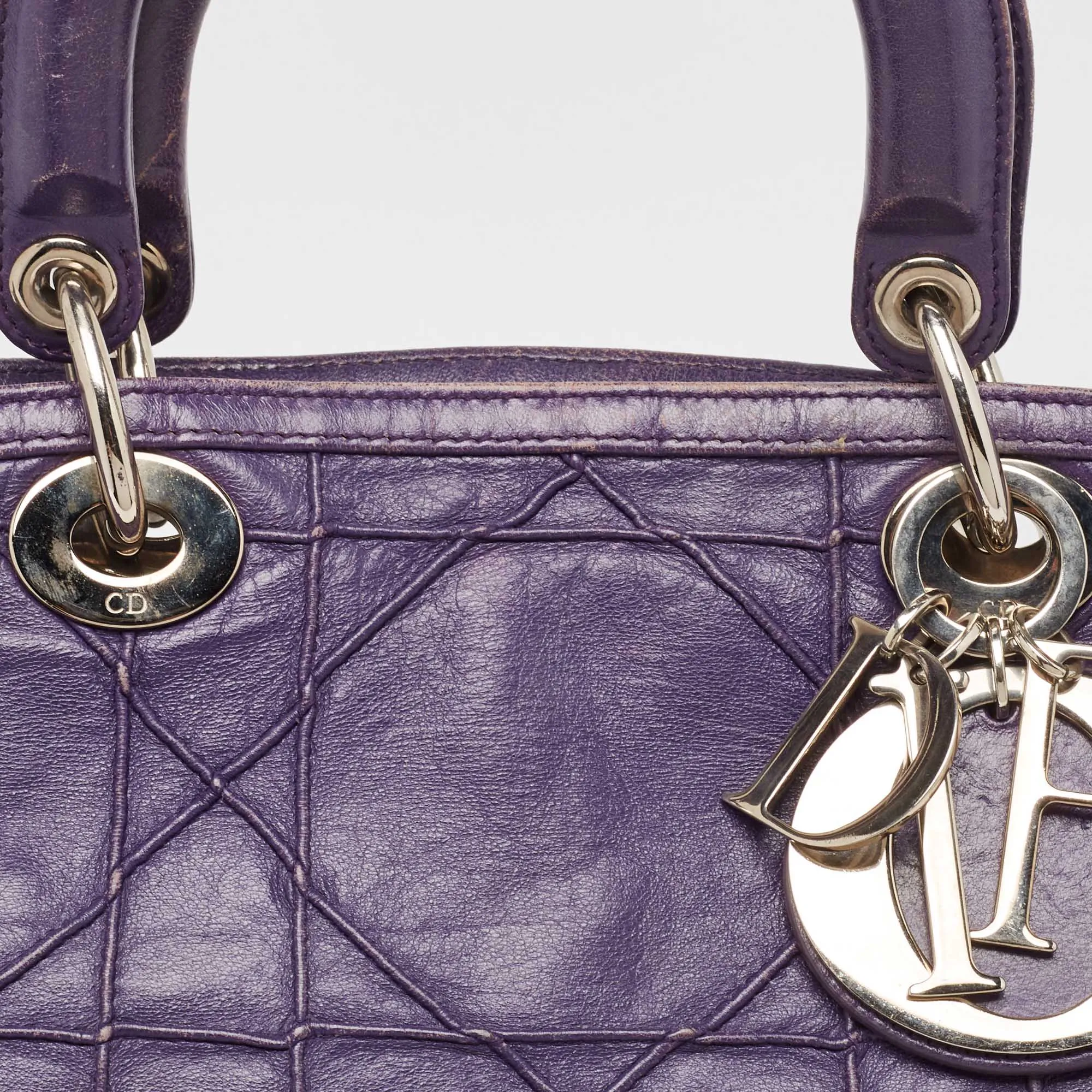 DIOR Purple Cannage Leather Granville Tote