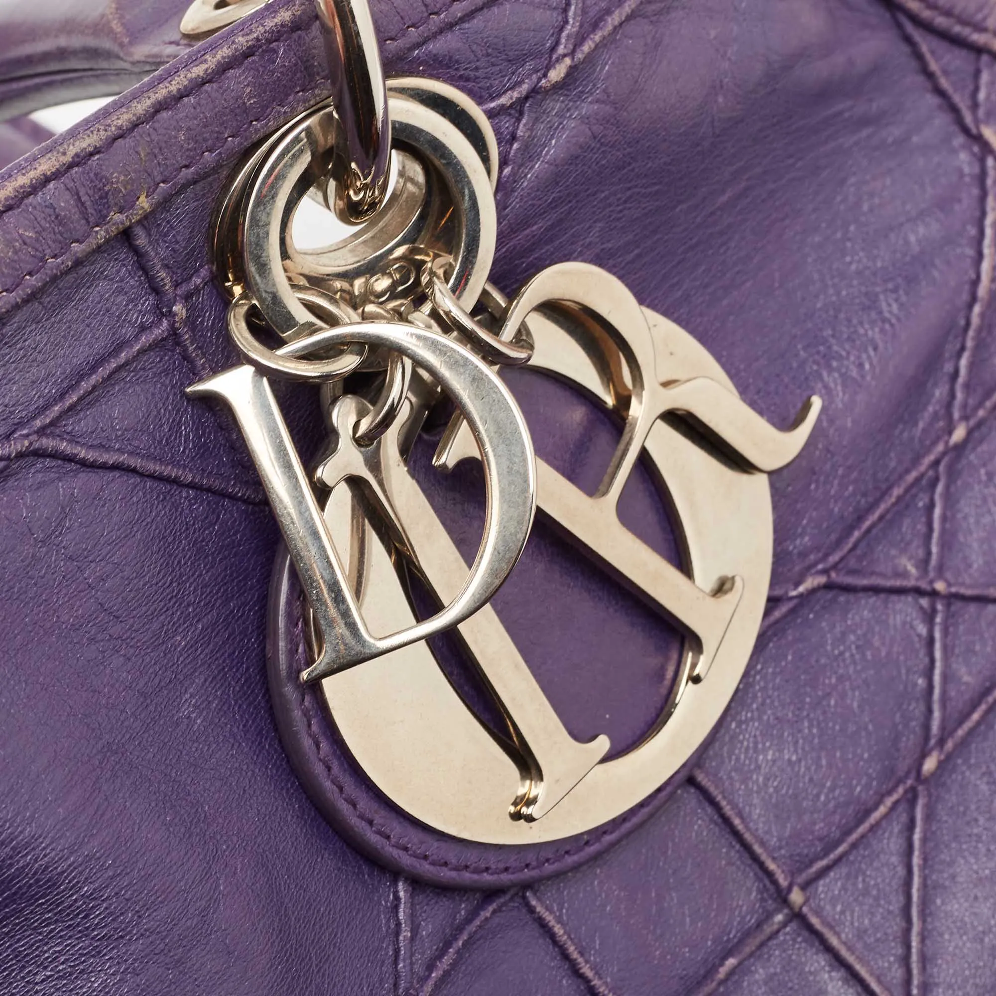 DIOR Purple Cannage Leather Granville Tote