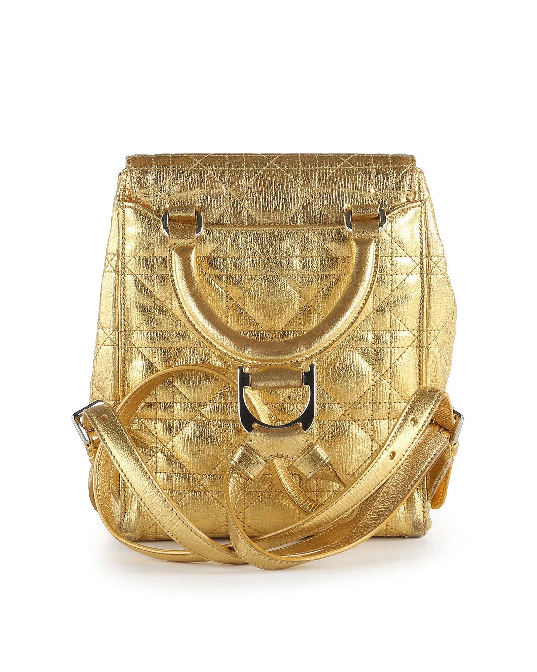 Dior Stardust Gold Leather Cannage Backpack