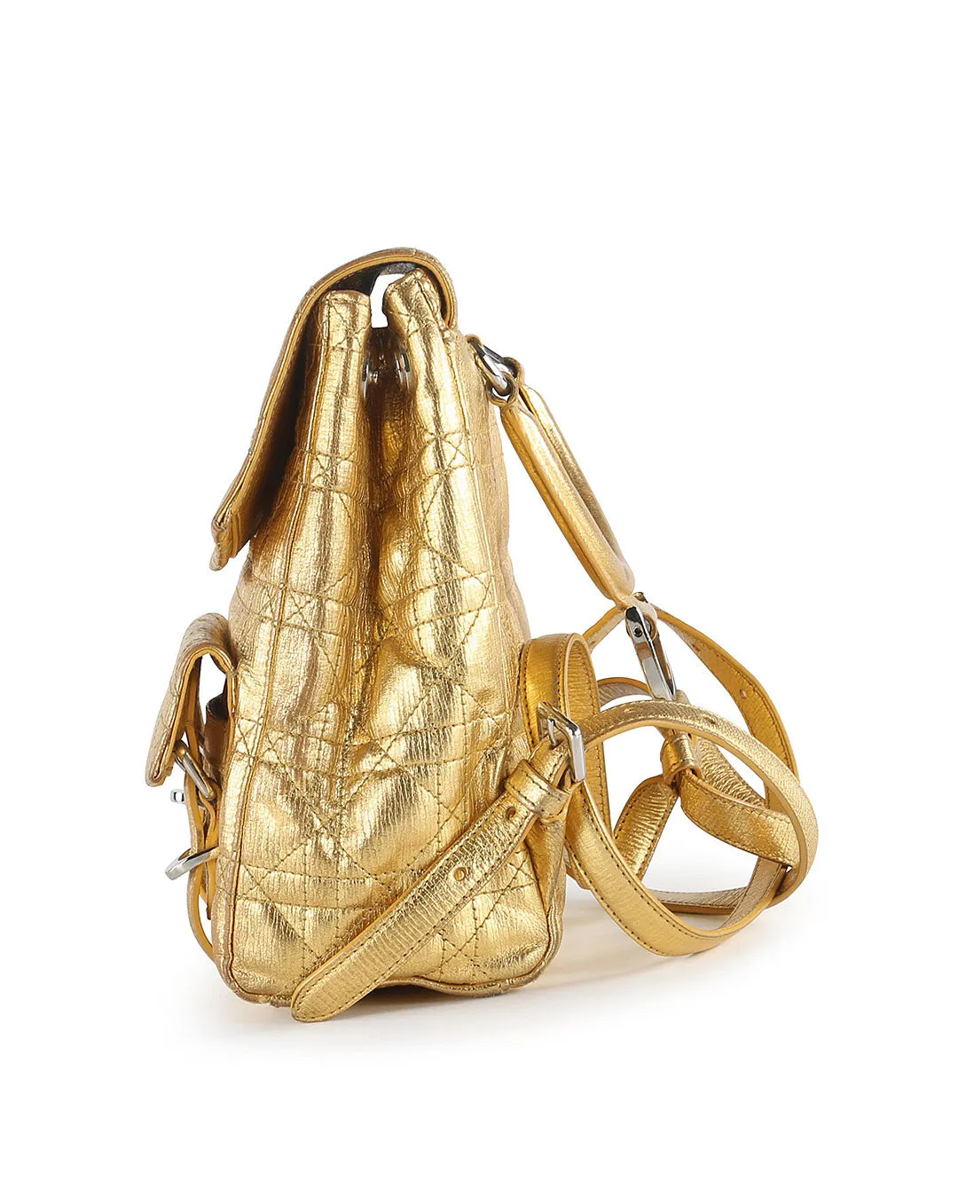 Dior Stardust Gold Leather Cannage Backpack