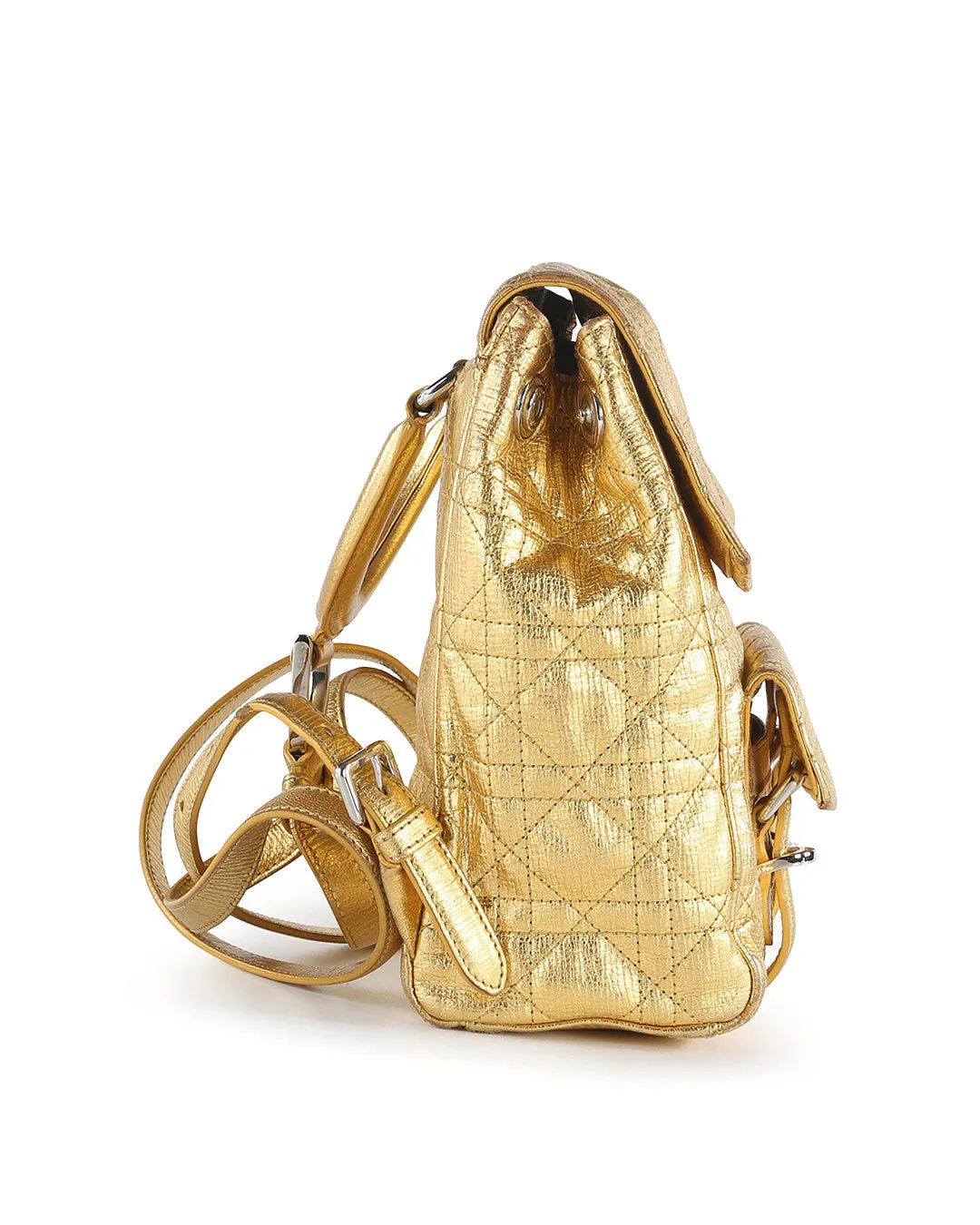 Dior Stardust Gold Leather Cannage Backpack