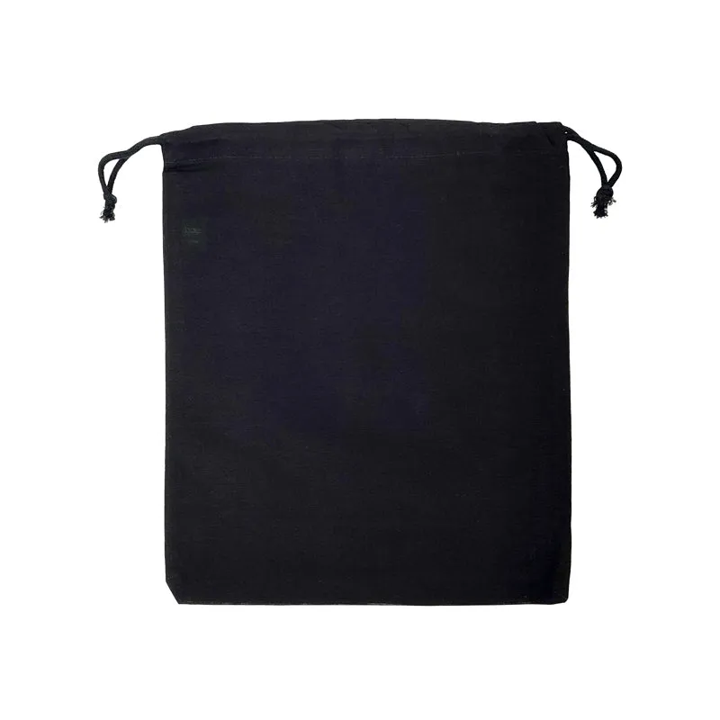 Ecobags Large Black Calico Drawstring Bag