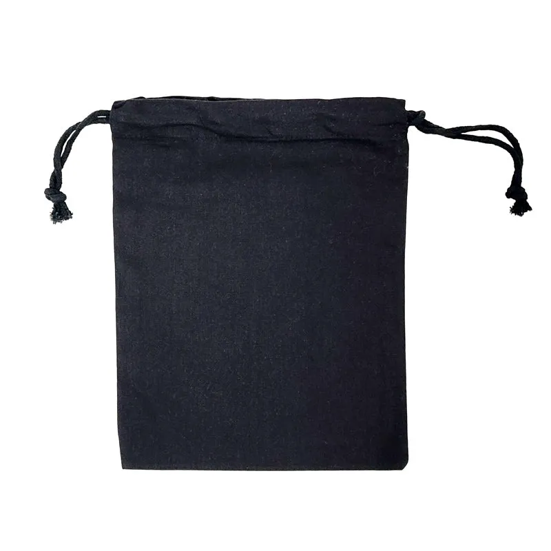 Ecobags Medium Black Calico Drawstring Bag