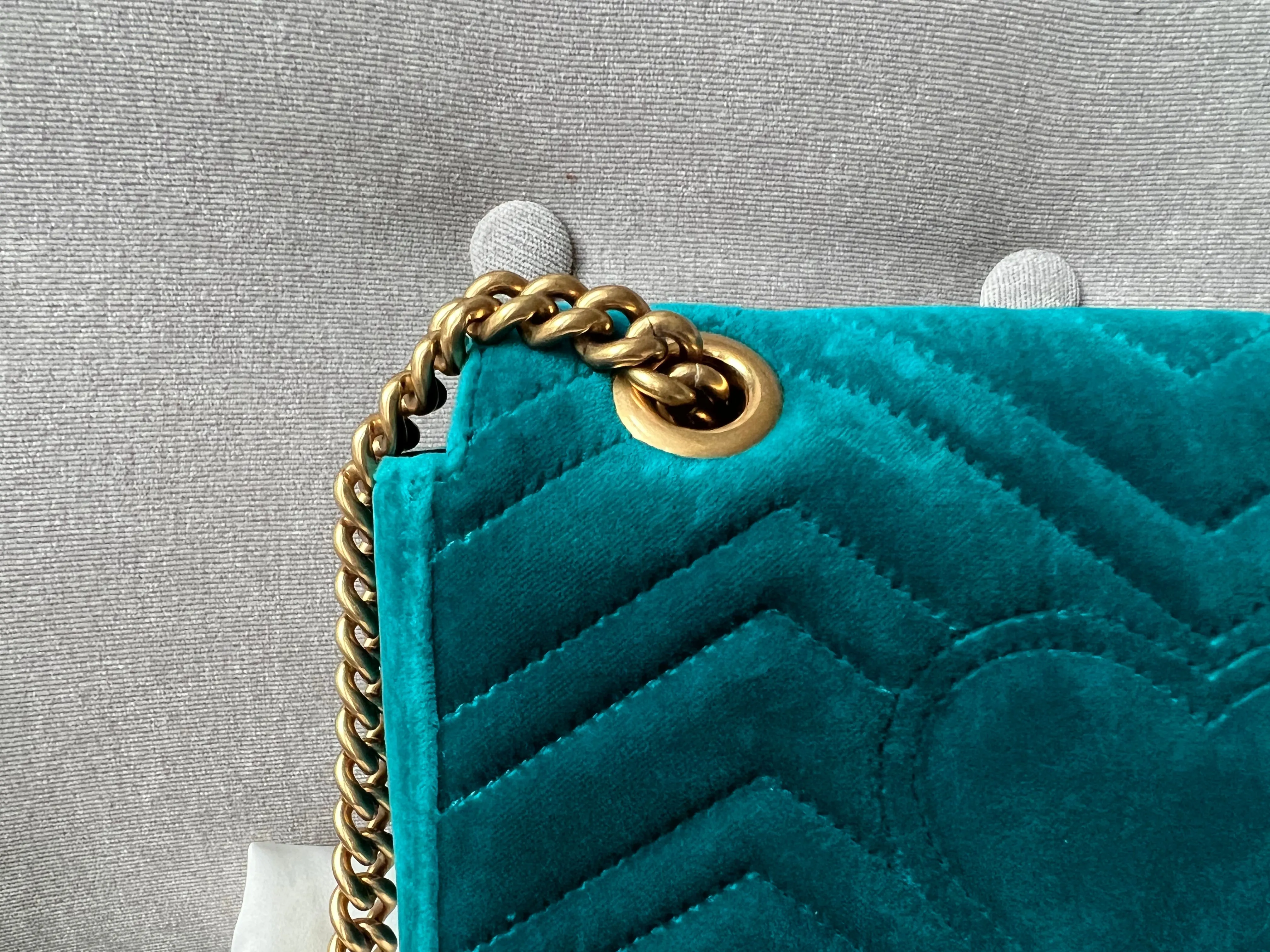 Gucci GG Mini Velvet Marmont Mini Shoulder Bag