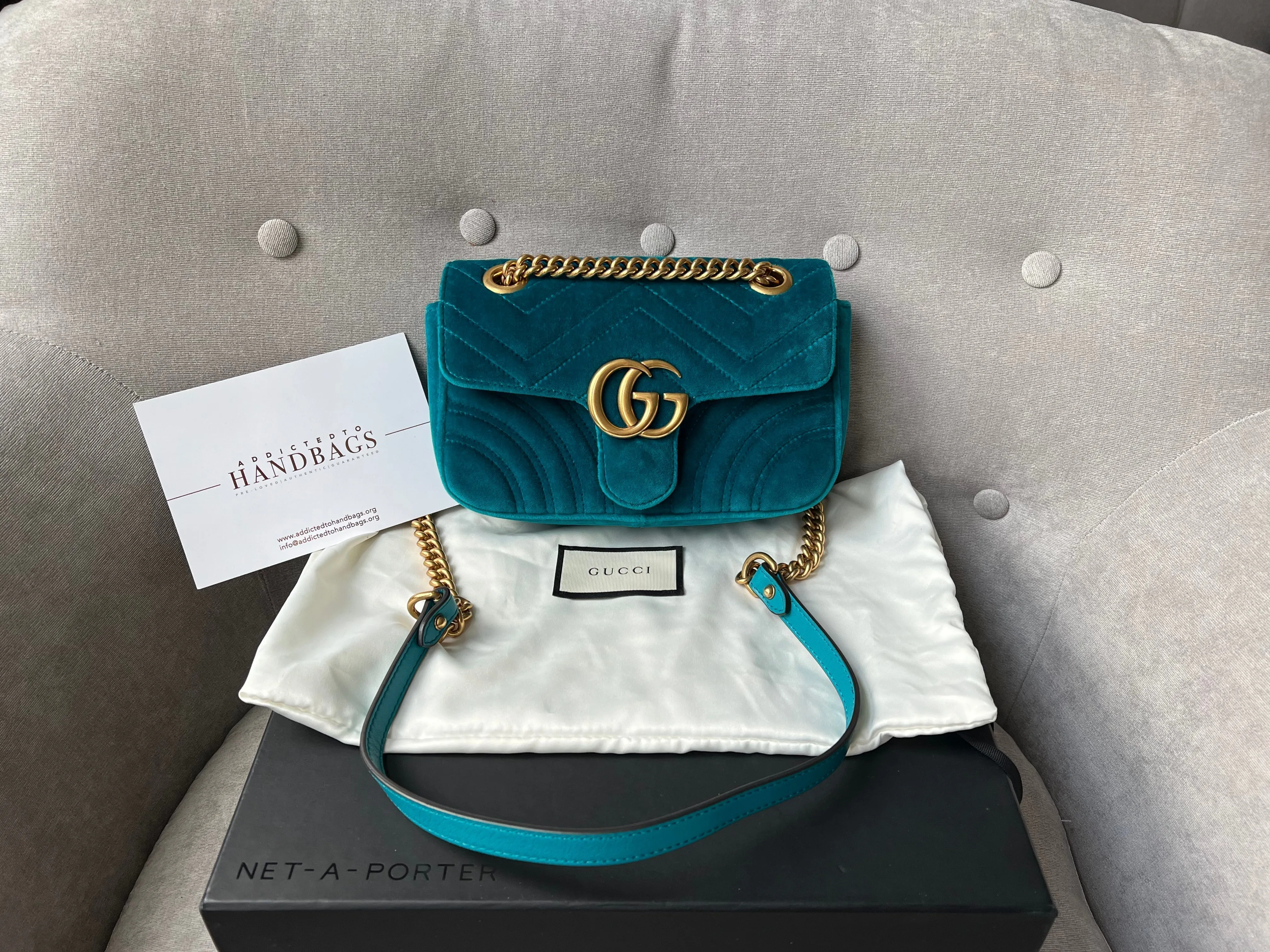 Gucci GG Mini Velvet Marmont Mini Shoulder Bag