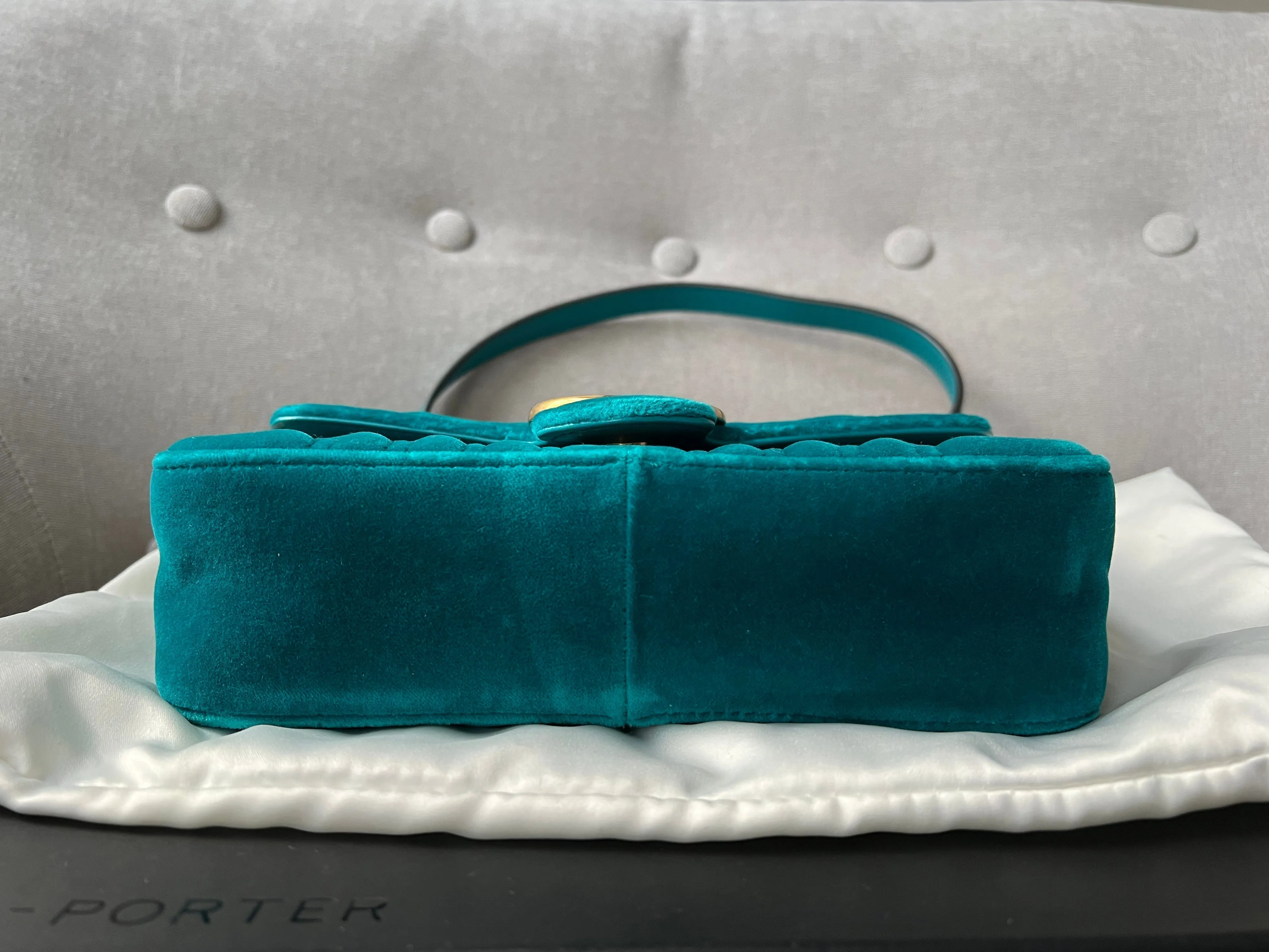 Gucci GG Mini Velvet Marmont Mini Shoulder Bag
