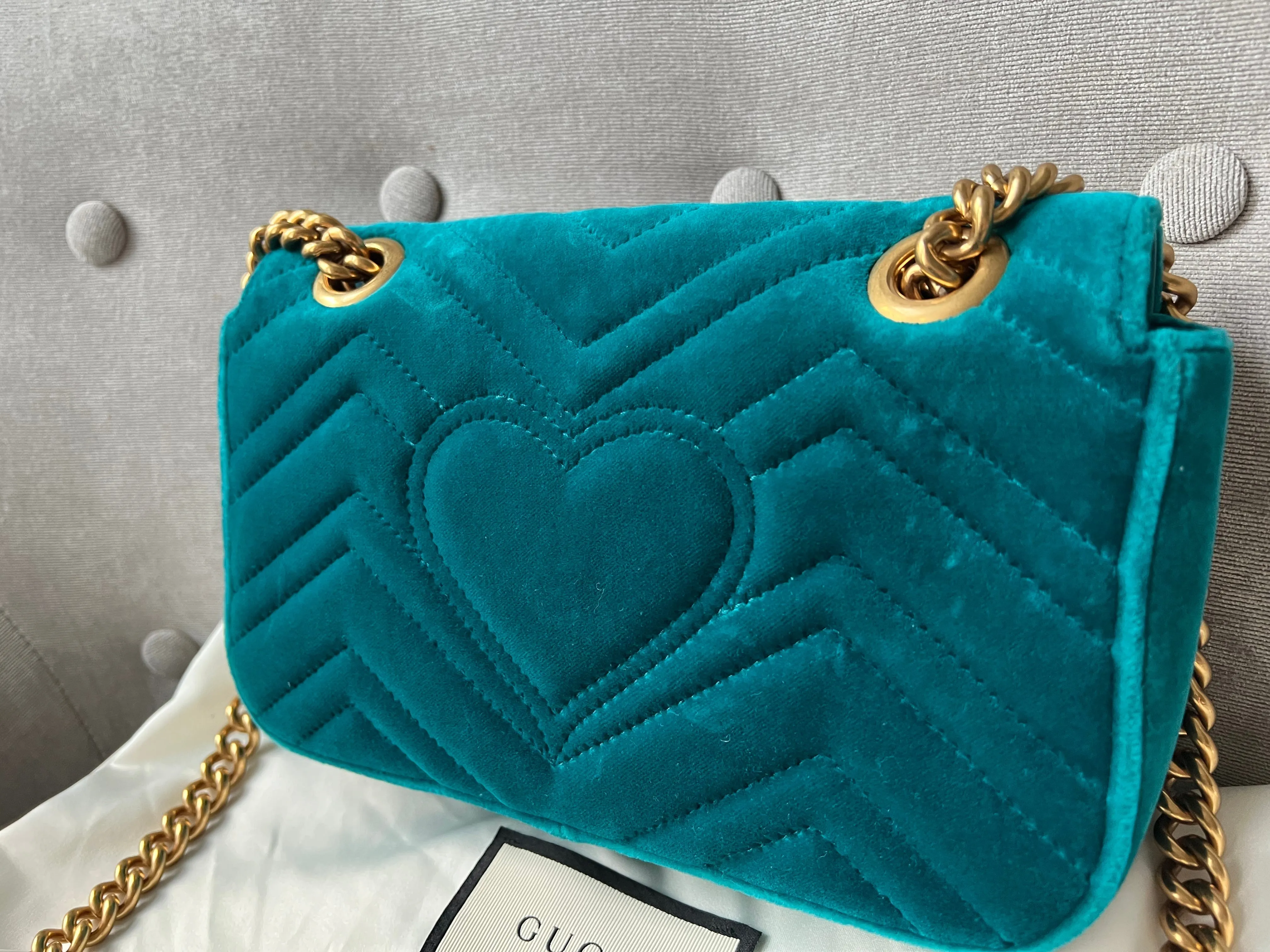 Gucci GG Mini Velvet Marmont Mini Shoulder Bag
