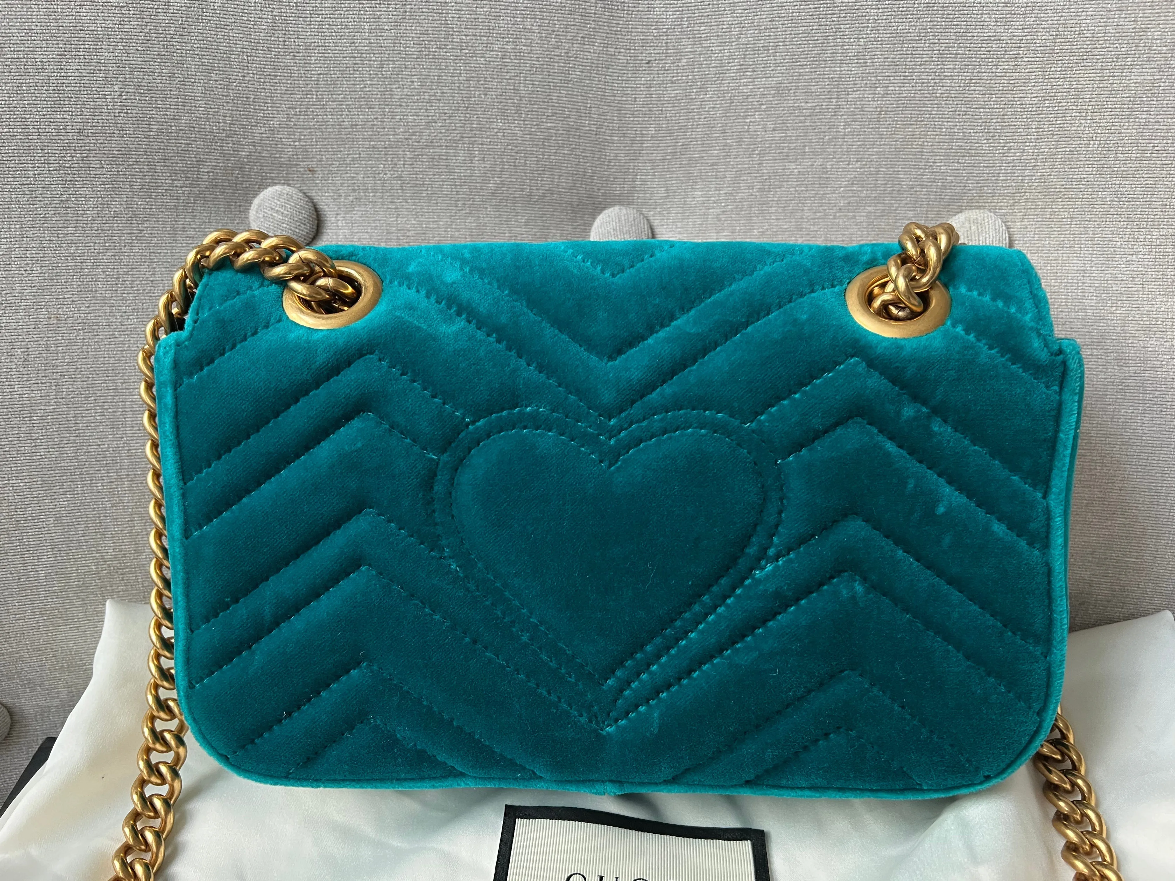 Gucci GG Mini Velvet Marmont Mini Shoulder Bag
