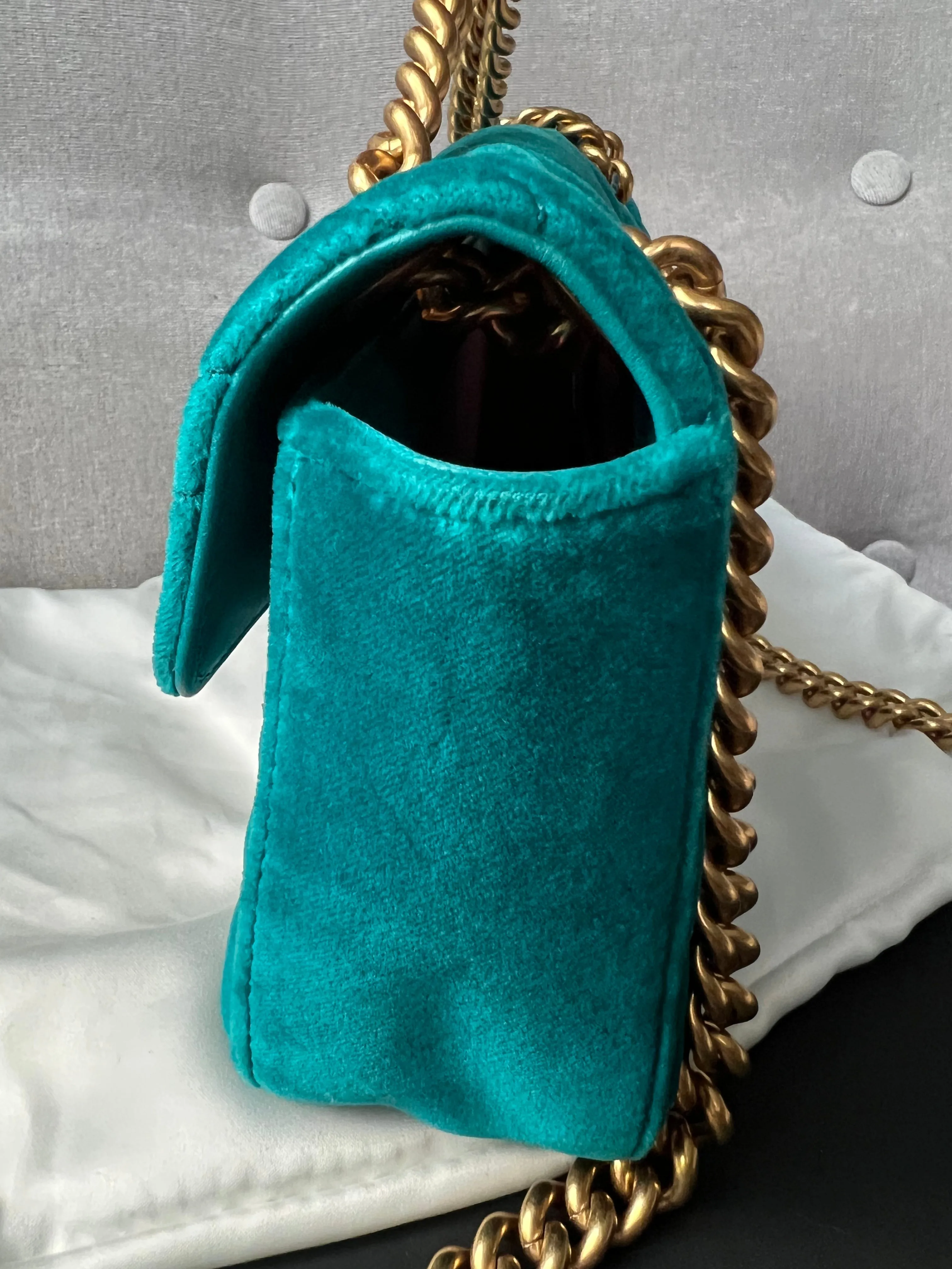Gucci GG Mini Velvet Marmont Mini Shoulder Bag