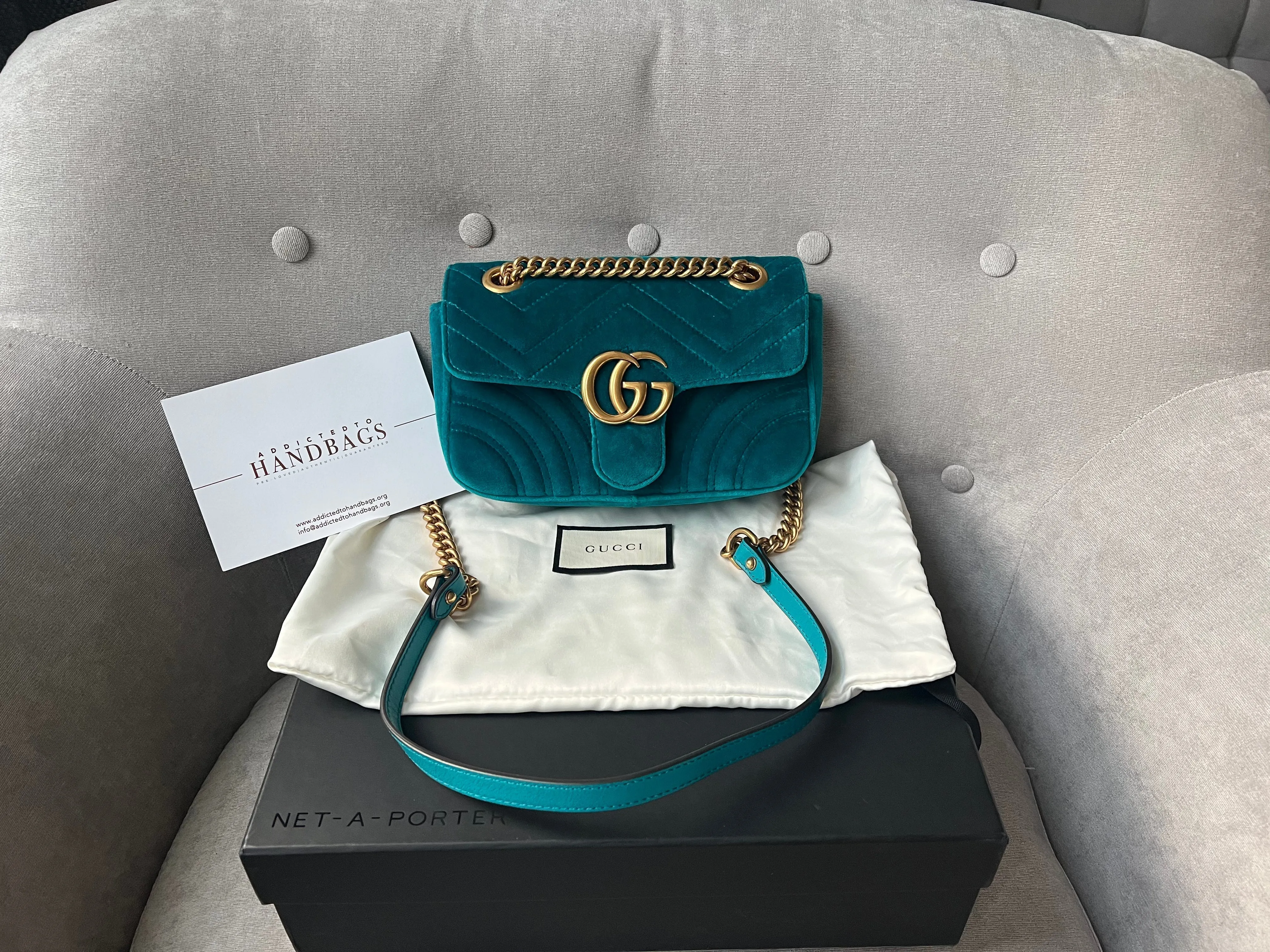 Gucci GG Mini Velvet Marmont Mini Shoulder Bag