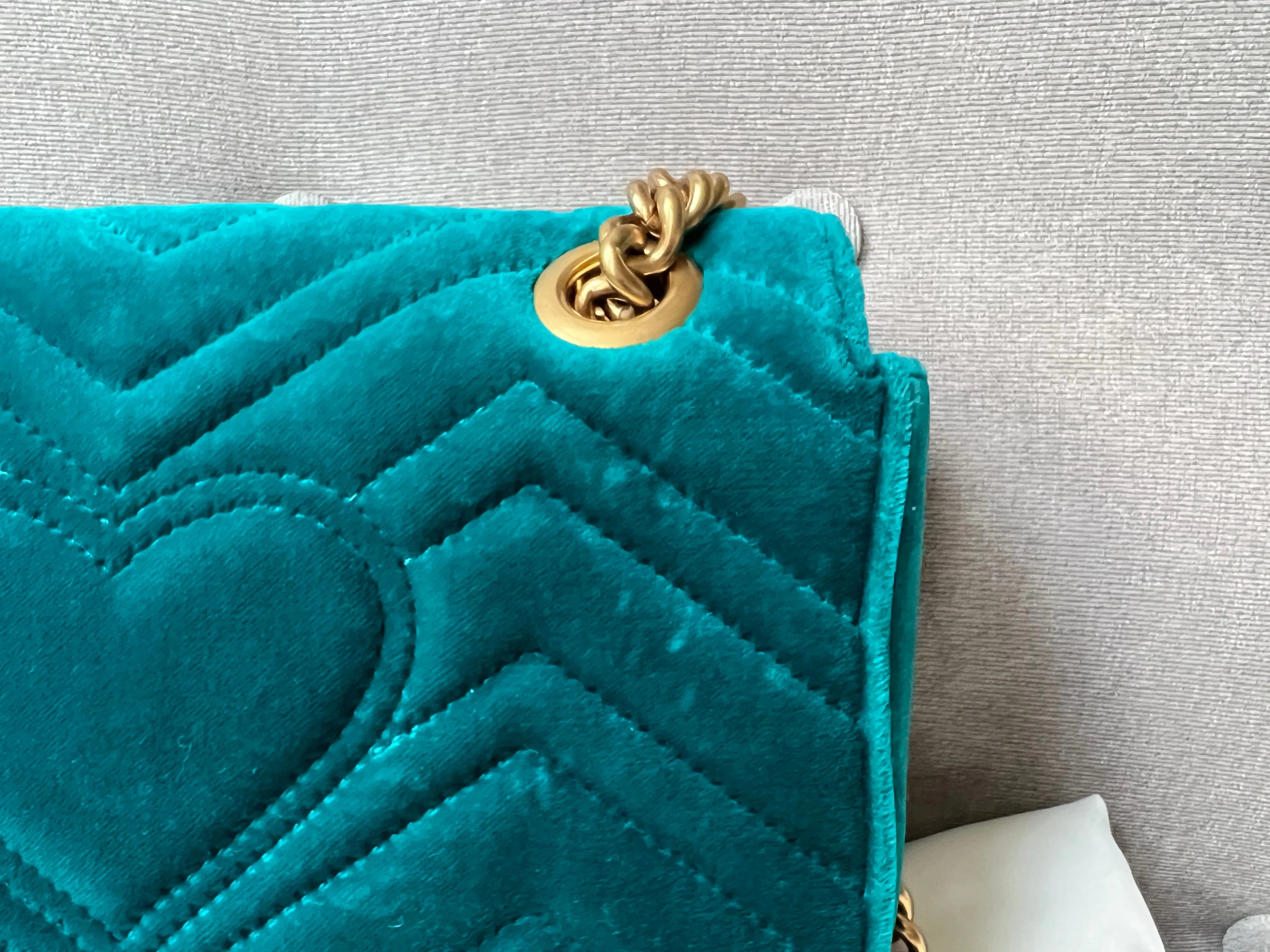 Gucci GG Mini Velvet Marmont Mini Shoulder Bag