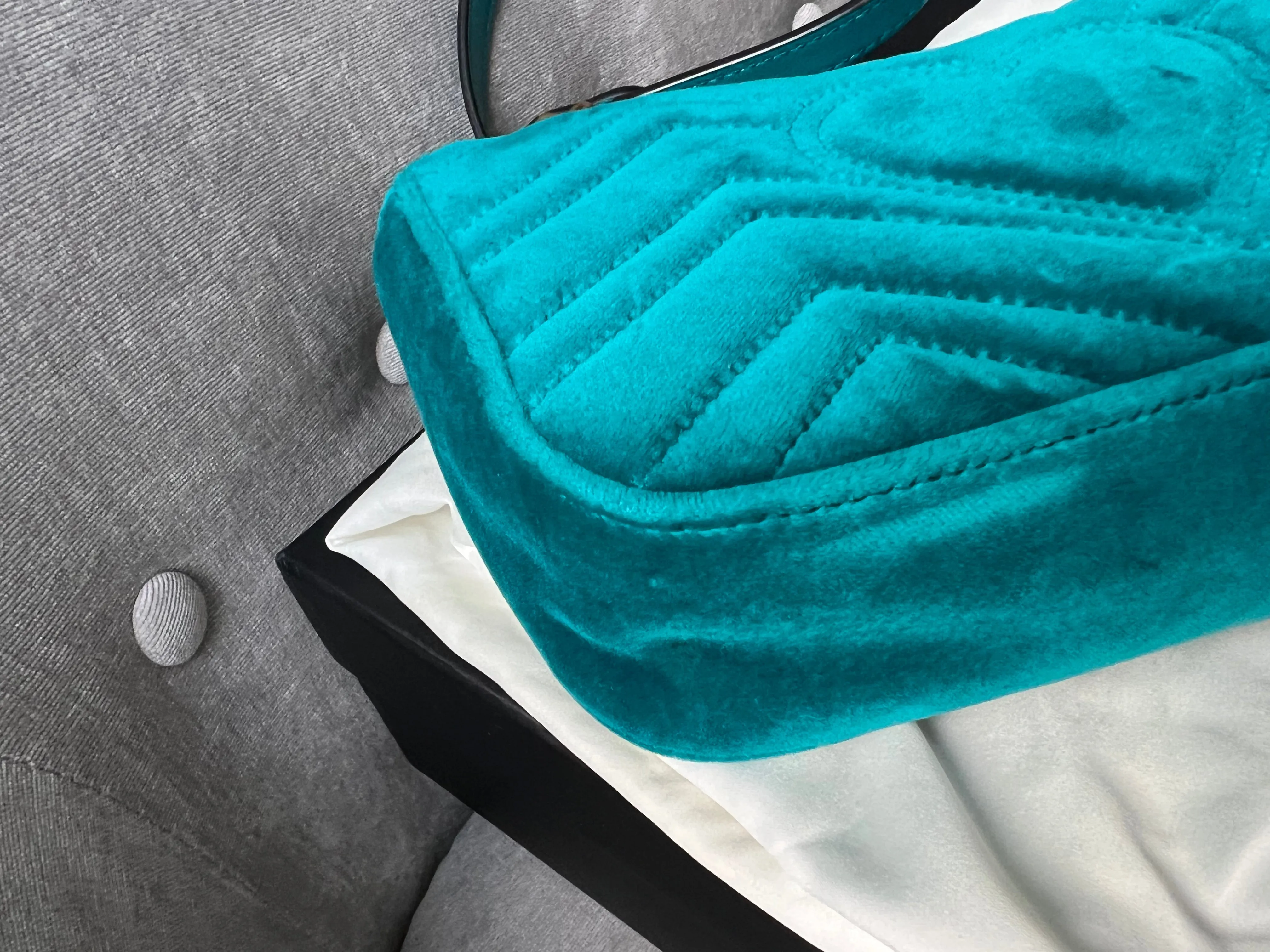 Gucci GG Mini Velvet Marmont Mini Shoulder Bag