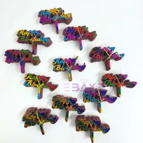Happy Birthday Mini Topper Plastic (Set of 120 Pieces)
