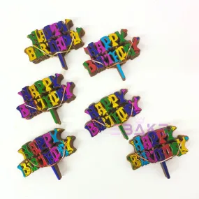 Happy Birthday Mini Topper Plastic (Set of 60 Pieces)