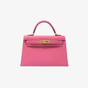 Hermes Rose Lipstick Chevre Mysore Mini Kelly