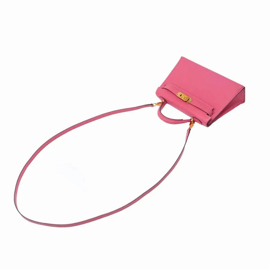 Hermes Rose Lipstick Chevre Mysore Mini Kelly