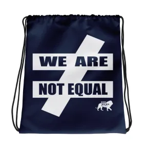 King Yahweh We Are Not Equal Drawstring bag (Navy)