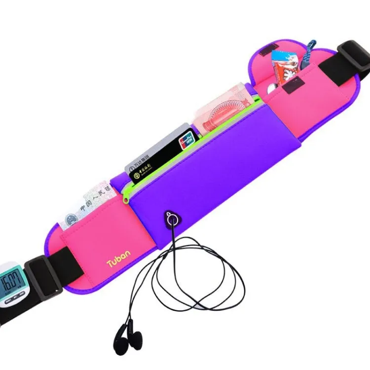 Large Capacity Outdoor Sports Jogging Gym Waist Pack(Magenta)