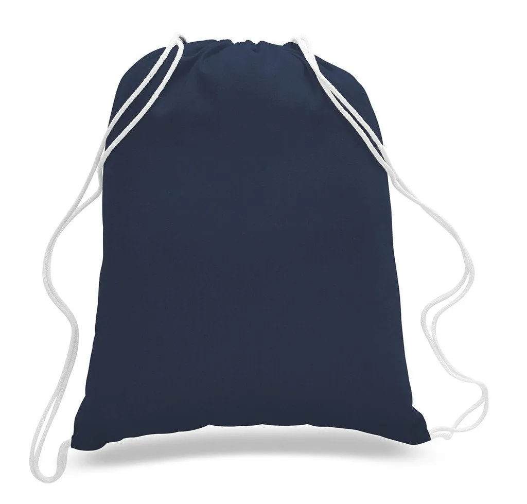 Large Size Cotton Drawstring Backpacks, Set of 12