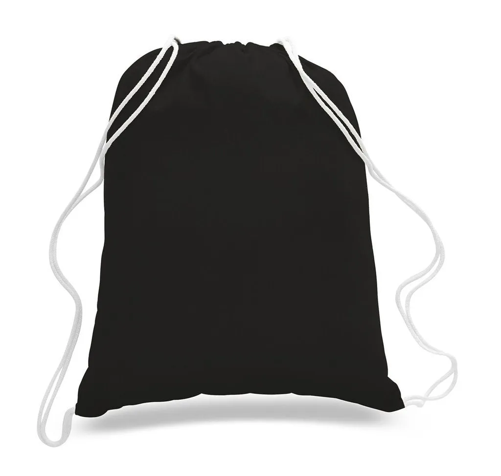 Large Size Cotton Drawstring Backpacks, Set of 12