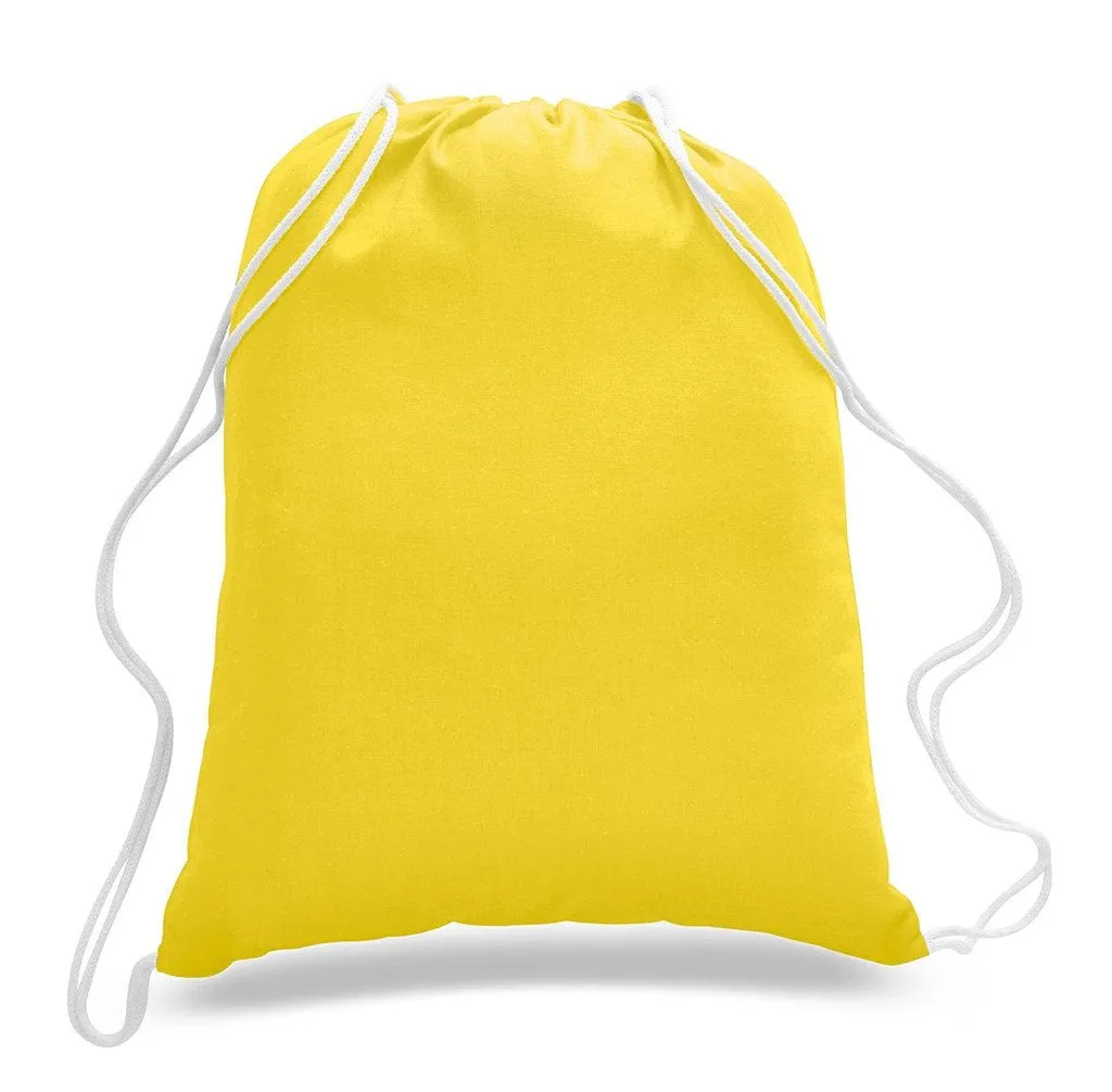 Large Size Cotton Drawstring Backpacks, Set of 12