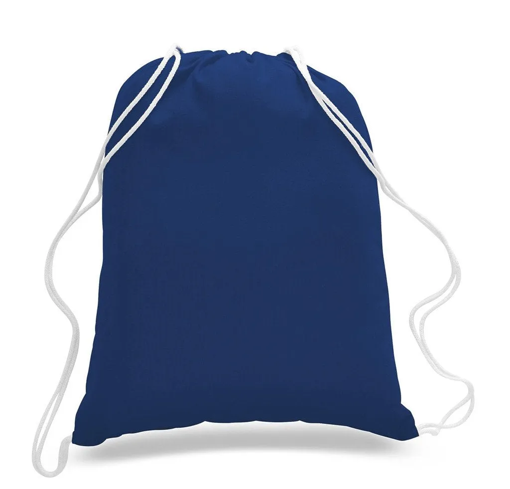 Large Size Cotton Drawstring Backpacks, Set of 12