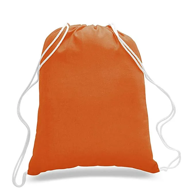 Large Size Cotton Drawstring Backpacks, Set of 12