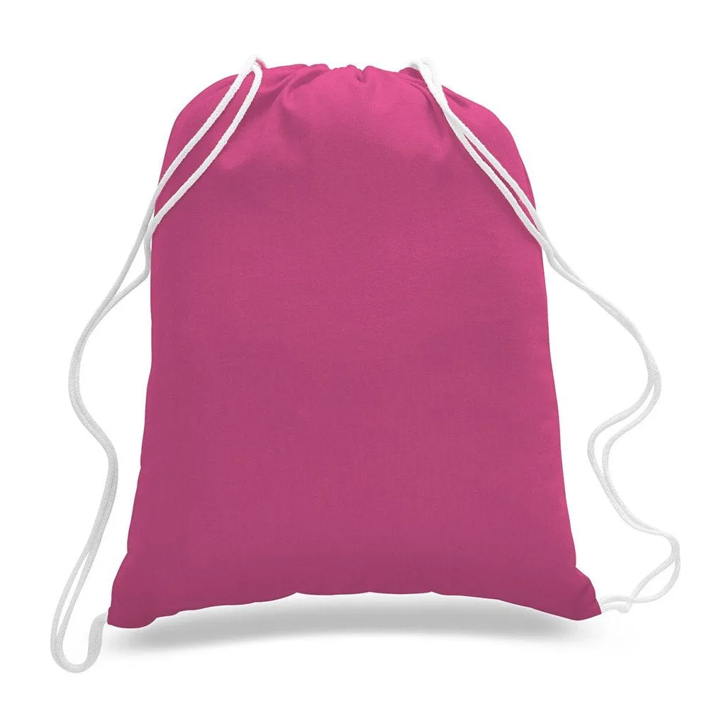 Large Size Cotton Drawstring Backpacks, Set of 12