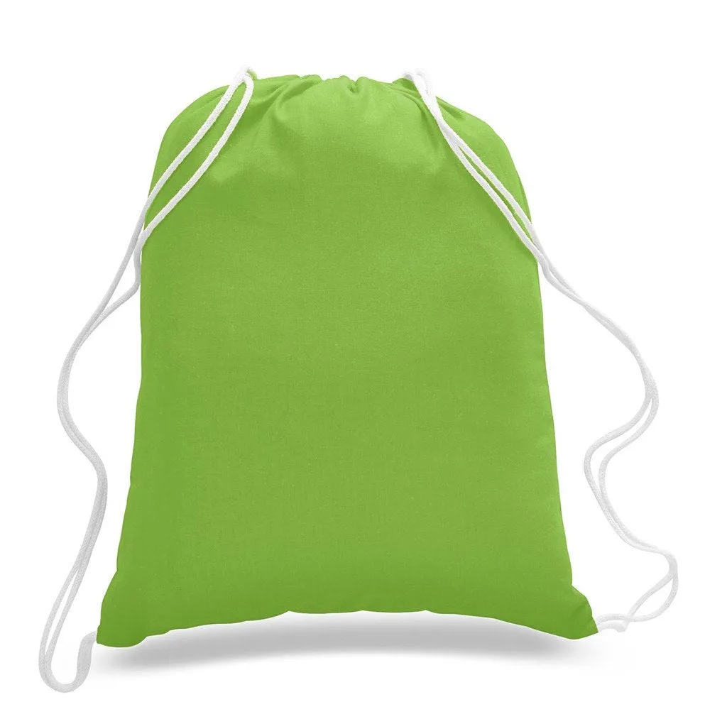 Large Size Cotton Drawstring Backpacks, Set of 12