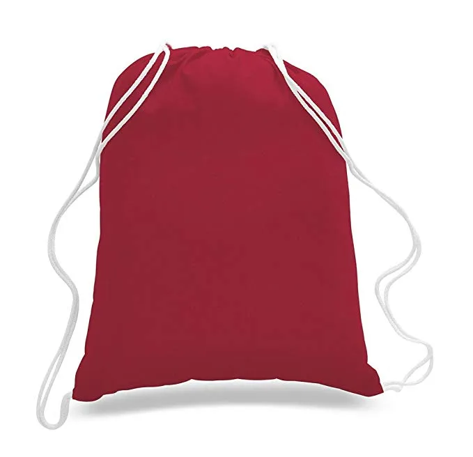 Large Size Cotton Drawstring Backpacks, Set of 12