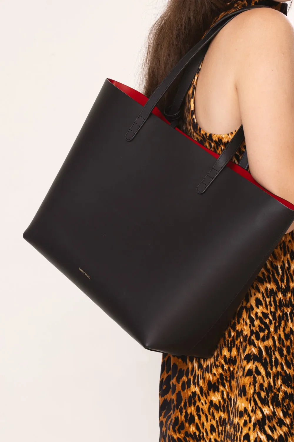 Large Tote - Black Flamingo