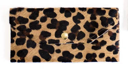 Large Wallet In Leather, Hair on Hide (Pre Made)