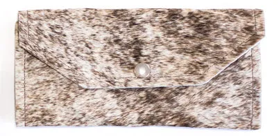 Large Wallet In Leather, Hair on Hide (Pre Made)