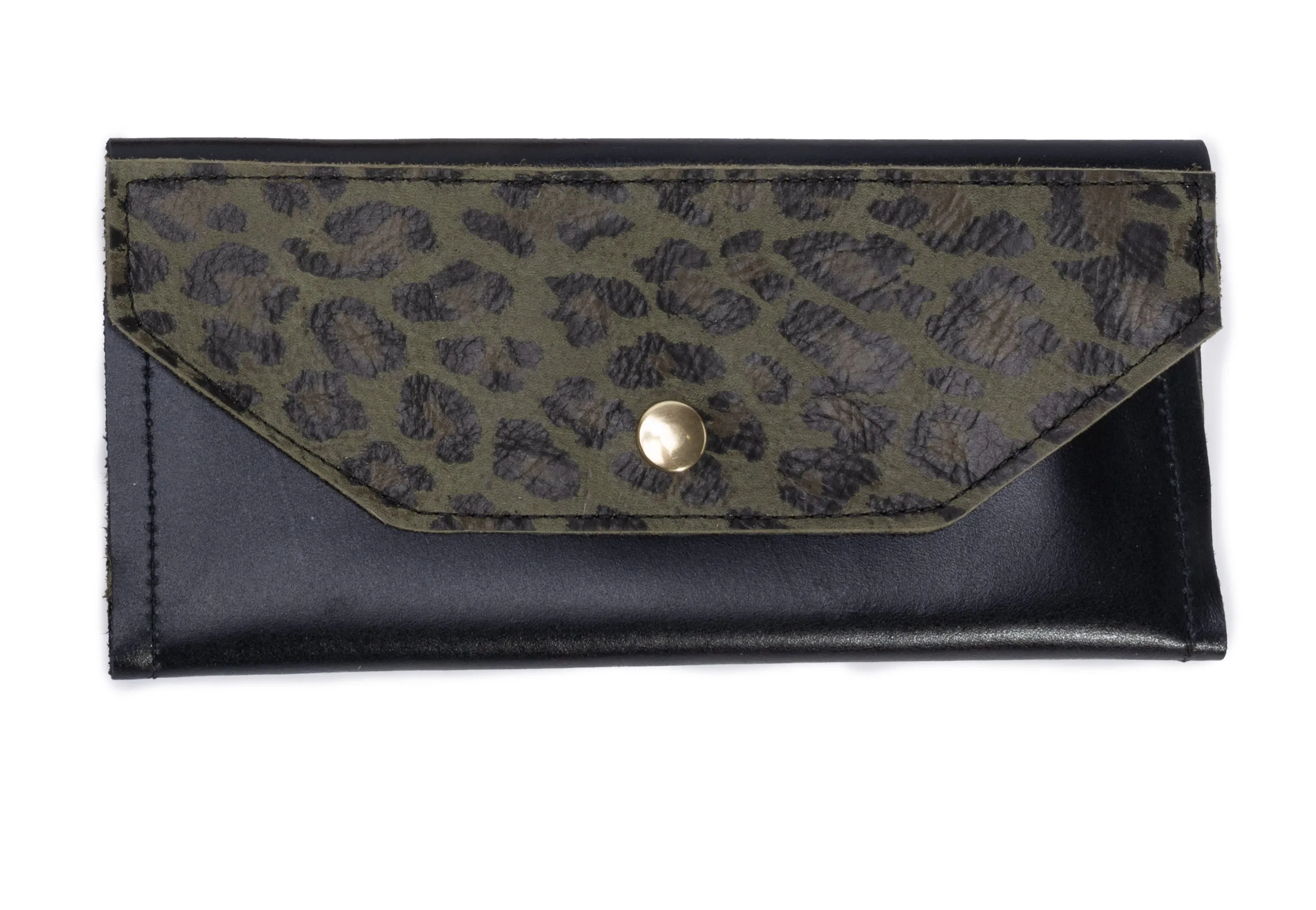 Large Wallet In Leather, Hair on Hide (Pre Made)
