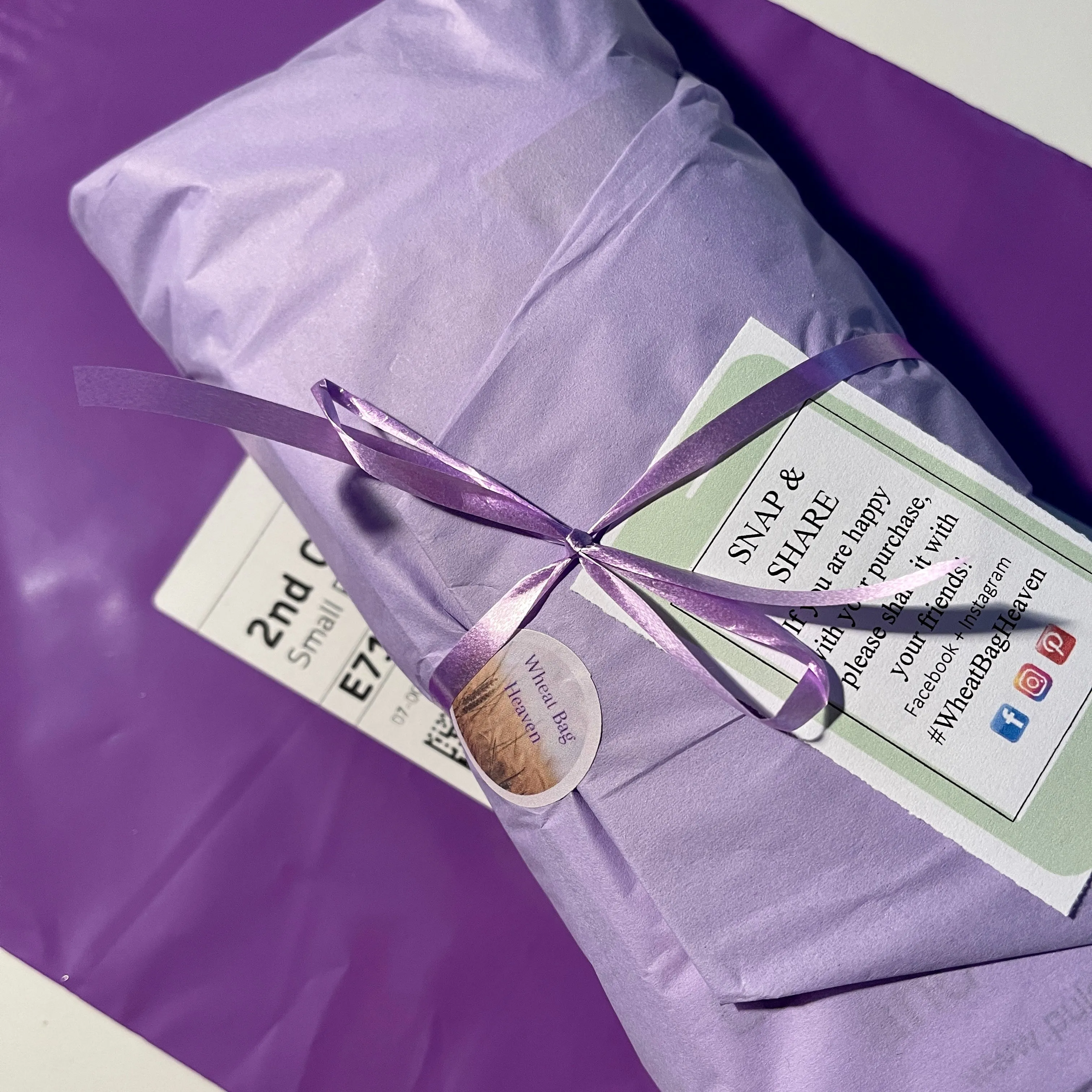 lavender wheat bag. Nikita Green Orchid printed fabric, Get well soon heat pad gift. Heat pack body warmer.