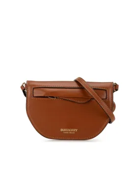 Leather Flap Crossbody Bag with Exterior Zip Pocket
